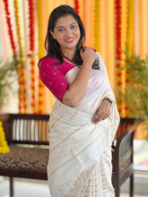 Zari Stripe Weaving Patterned Semi Silk Saree | NHH487