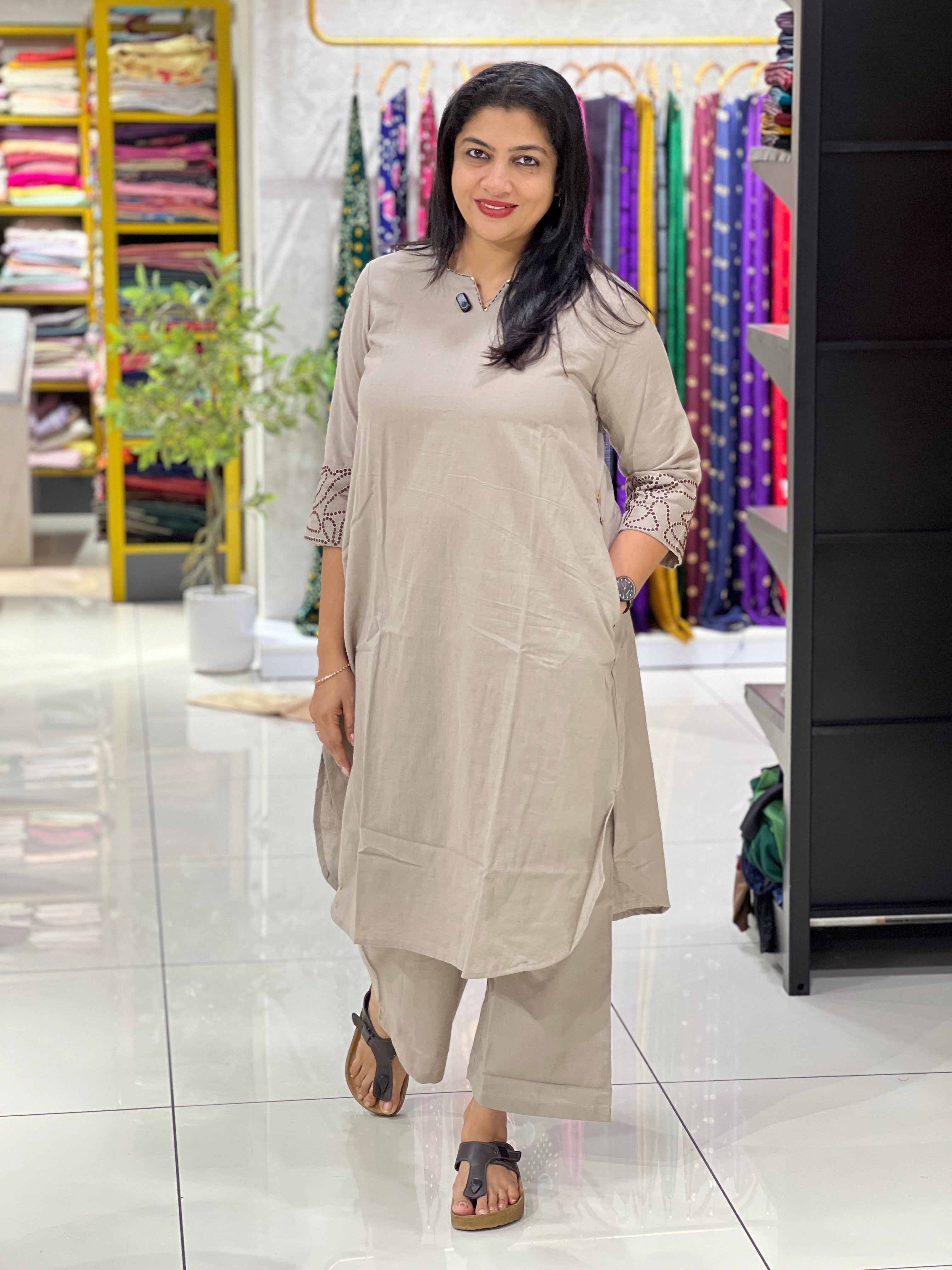 Solid Linen Co-Ord Set  | NCF350