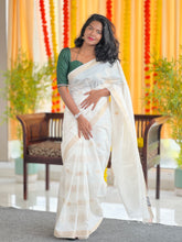 Zari Weaved Square Patterned Semi Silk Saree | NHH485