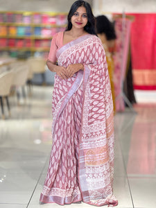 Printed Design Bhagalpuri Linen Saree | RP451