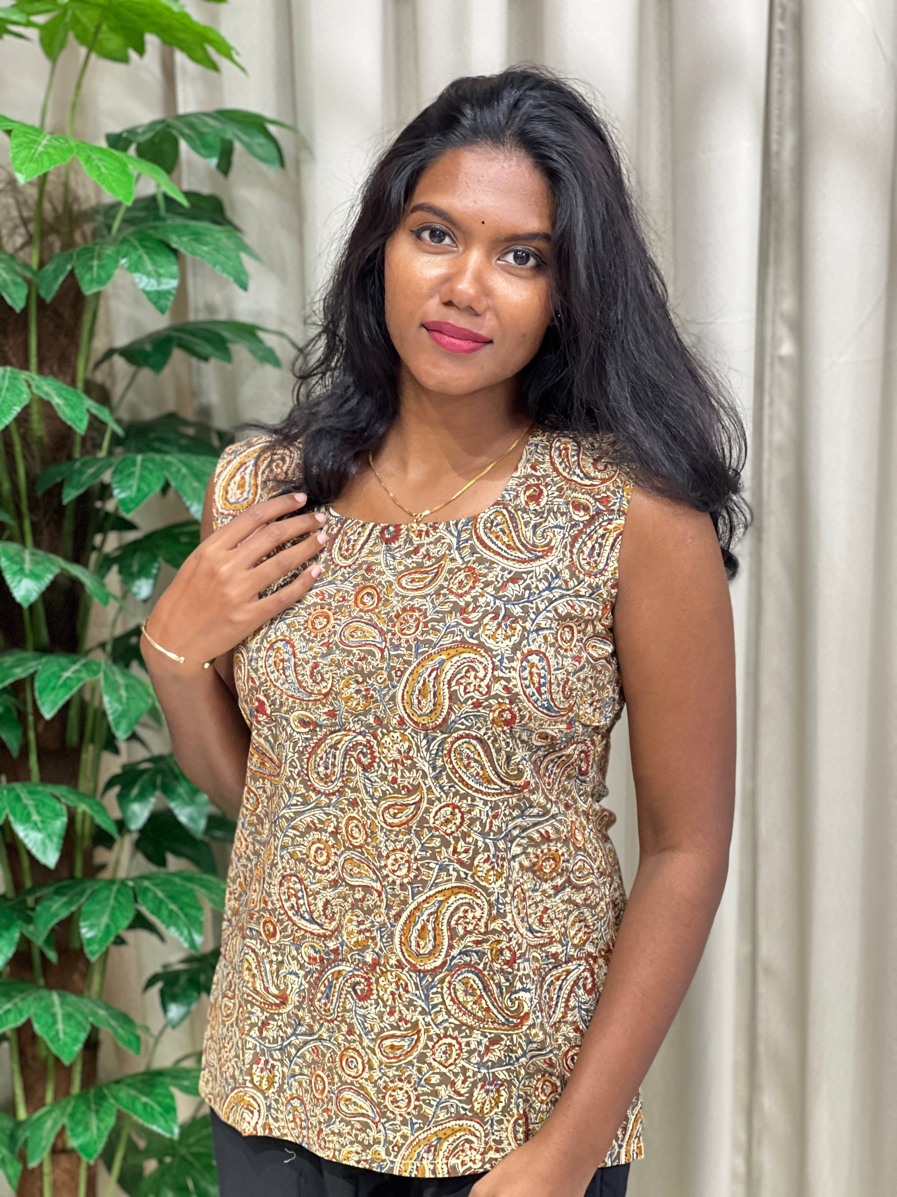 Printed Patterned Cotton Short Kurta | DNT1088