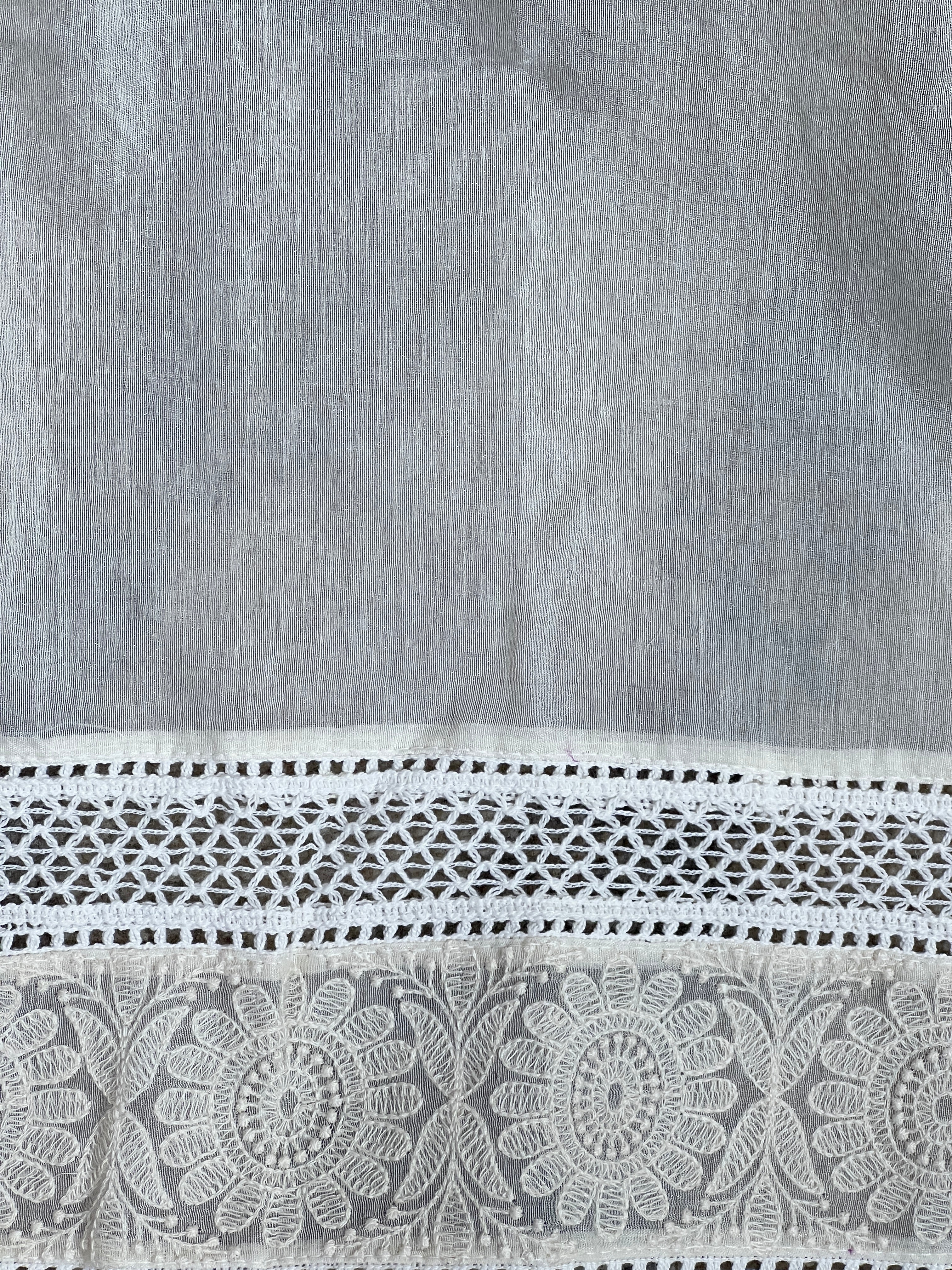 Lucknowi Embroidery Border Pattern Chanderi Saree | MM632