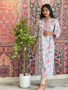 Floral Printed Cotton Kurta | NI628