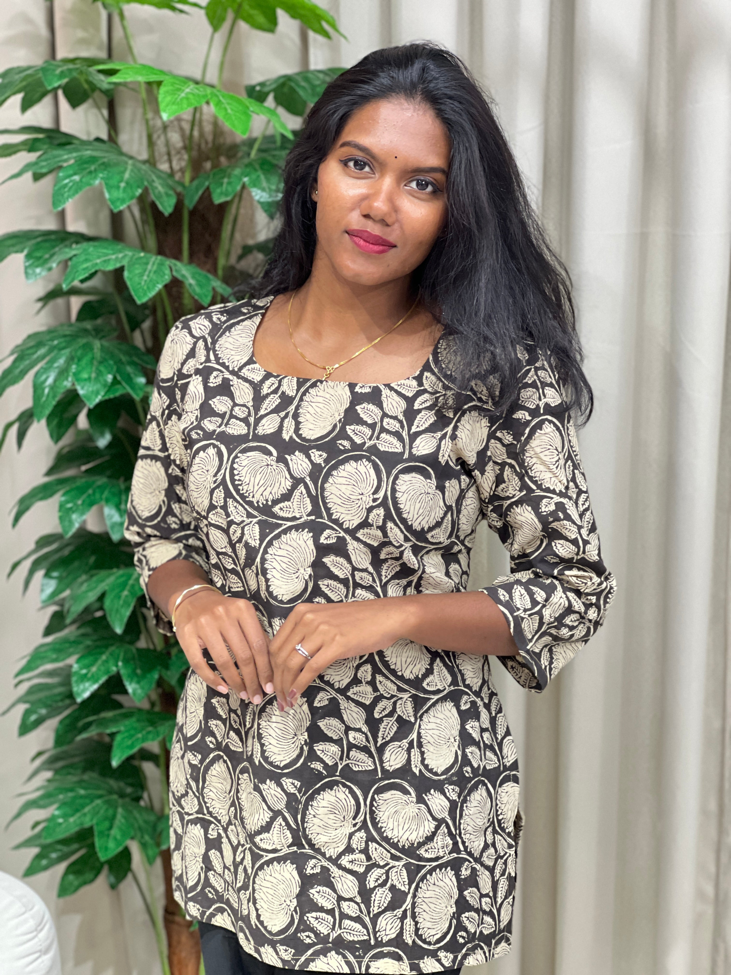Printed Cotton Short Kurta | DNT1086