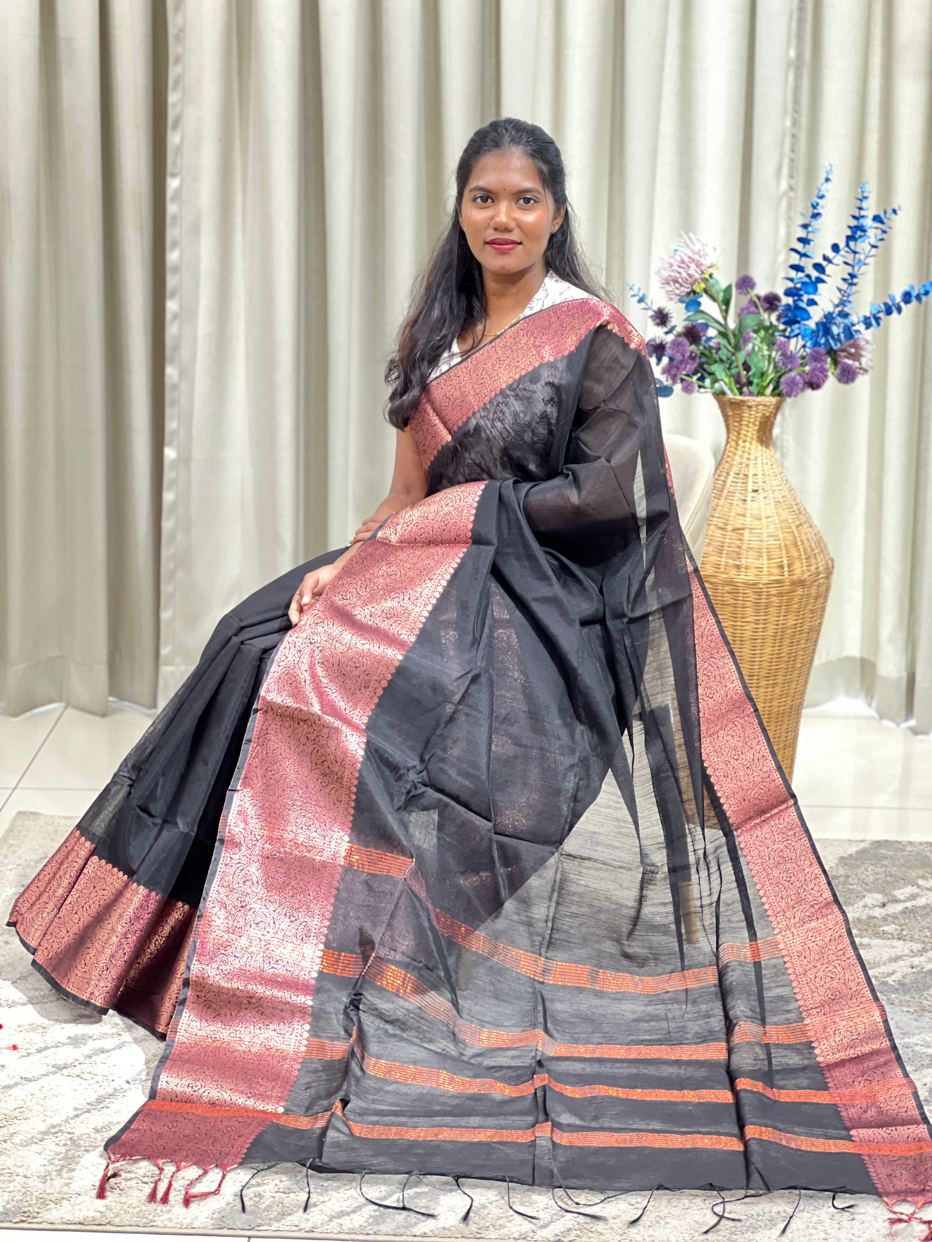 Solid Pattern Cotton Silk Saree | RP867