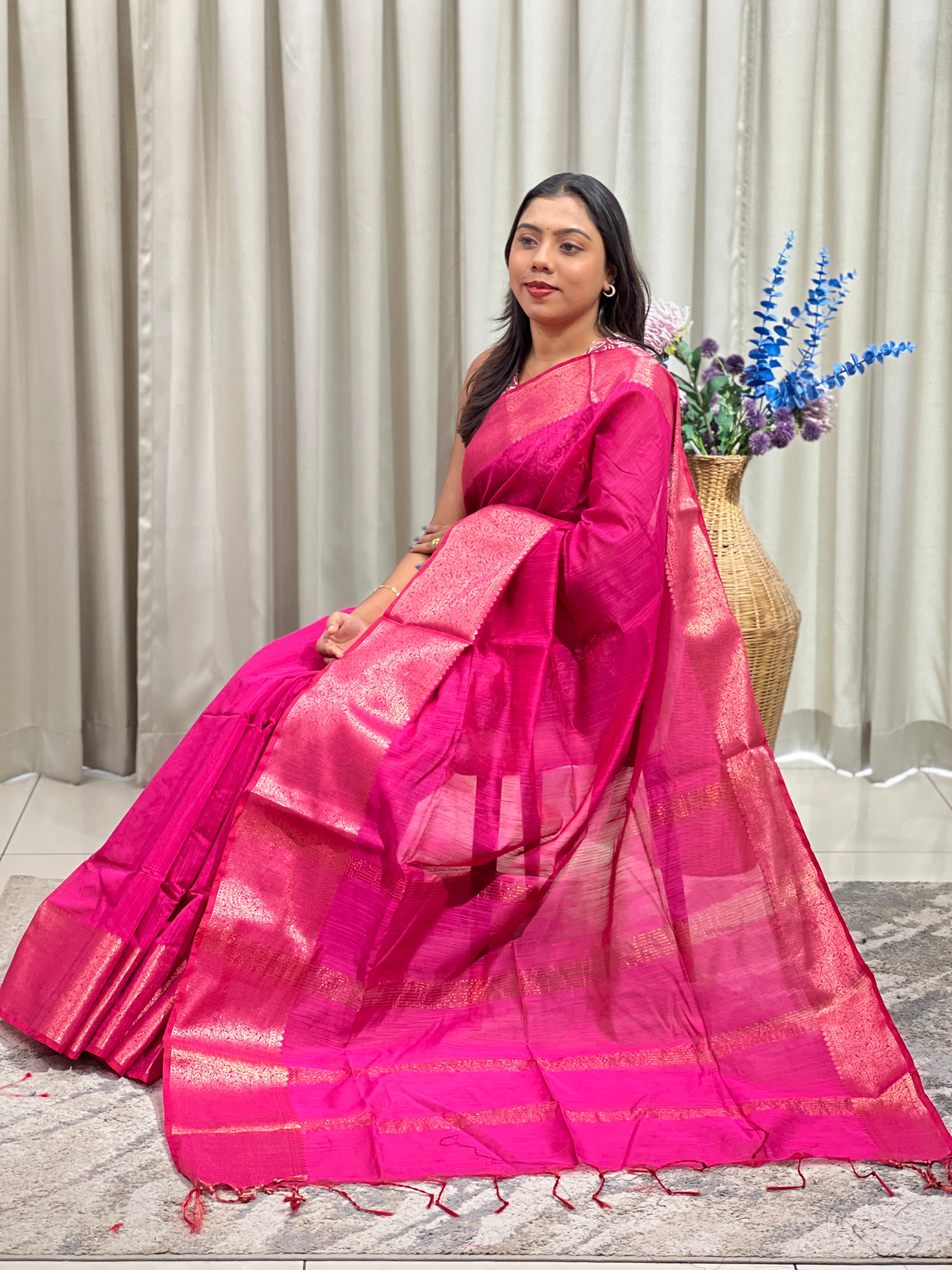 Solid Pattern Cotton Silk Saree | RP868