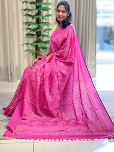 Hand Block Printed silk Sarees | VFC264