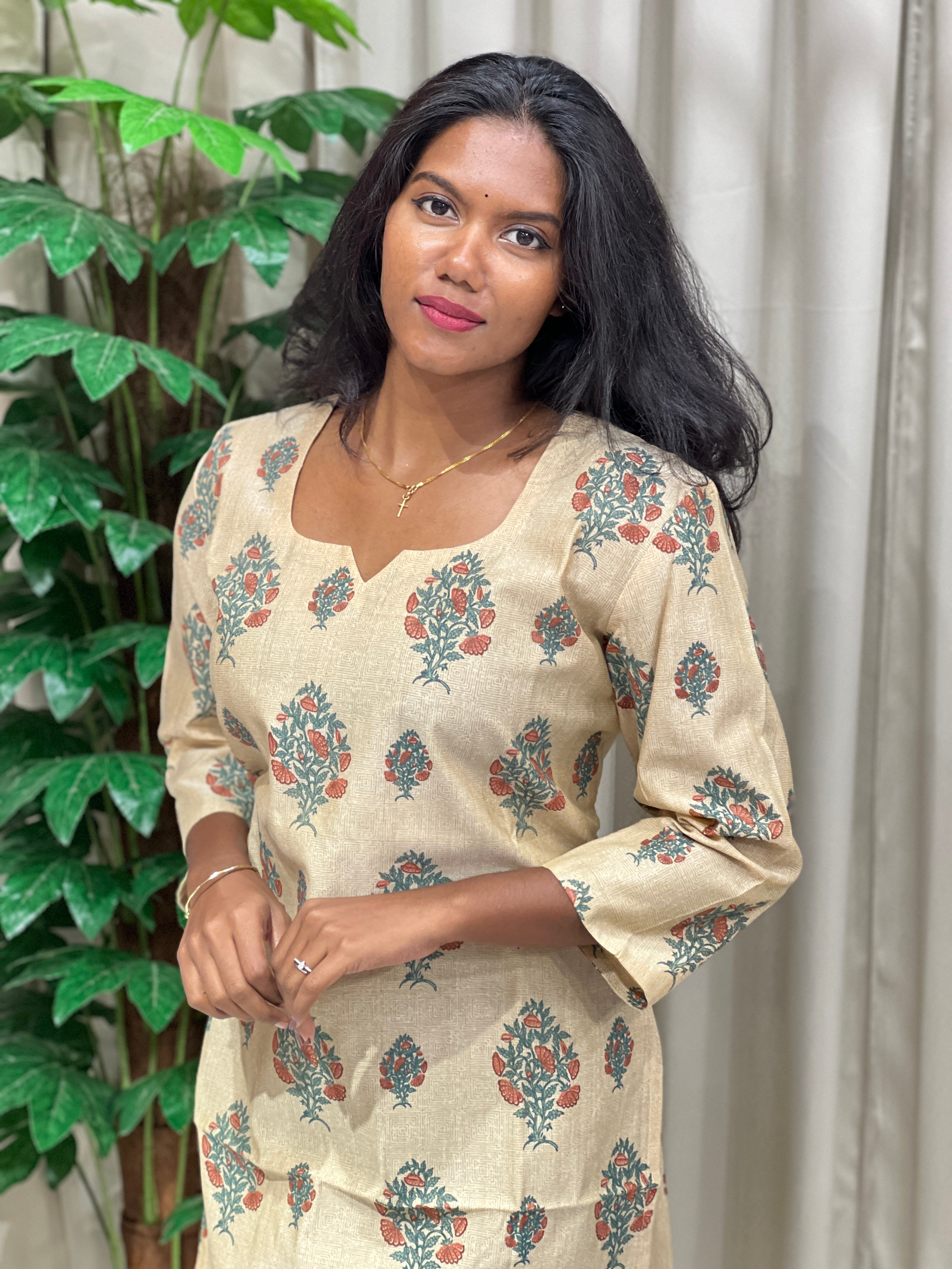Printed Chanderi  Kurta | DNT1038