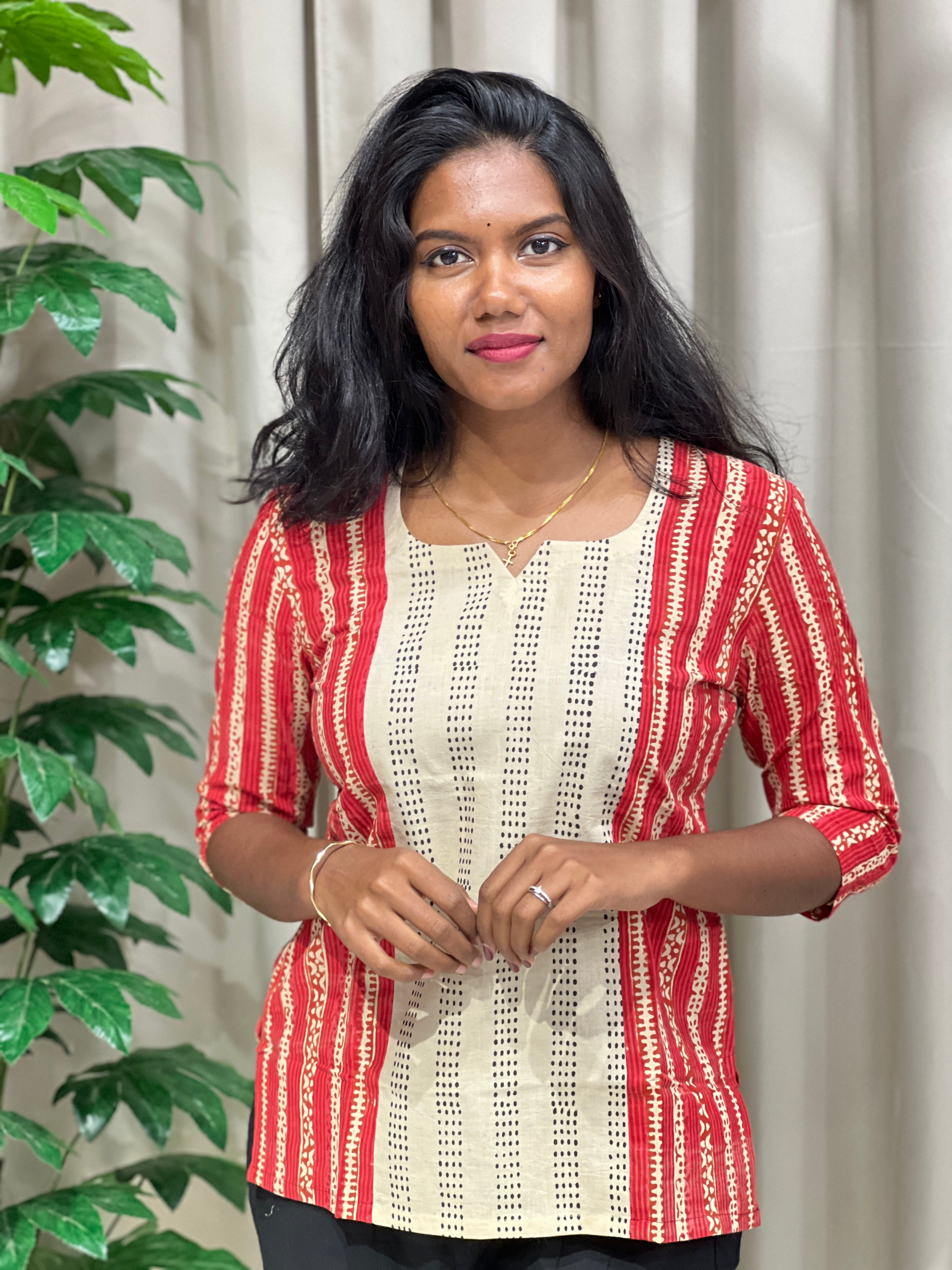 Printed Cotton Short Kurta | DNT1073