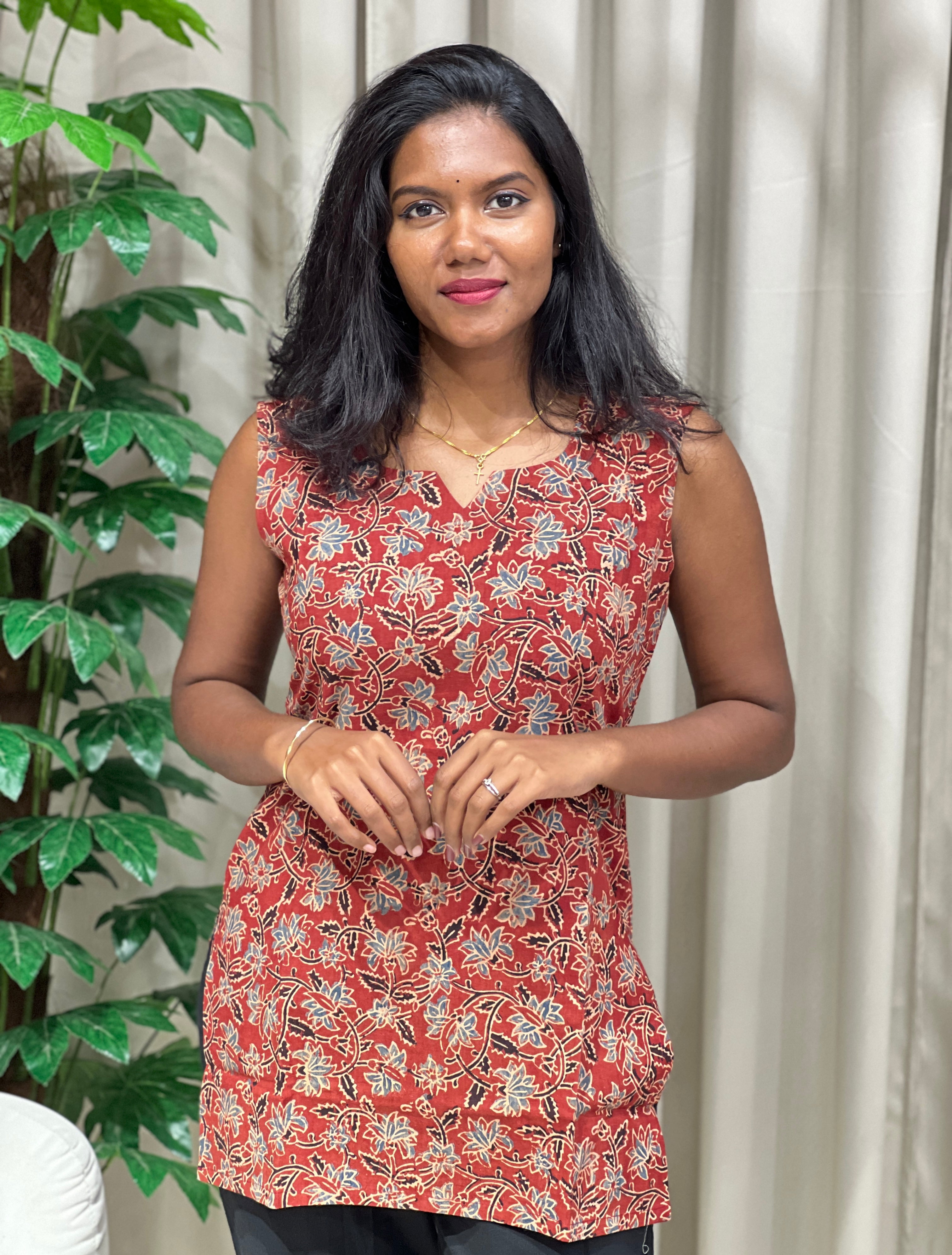 Printed Cotton Short Kurta | DNT1078