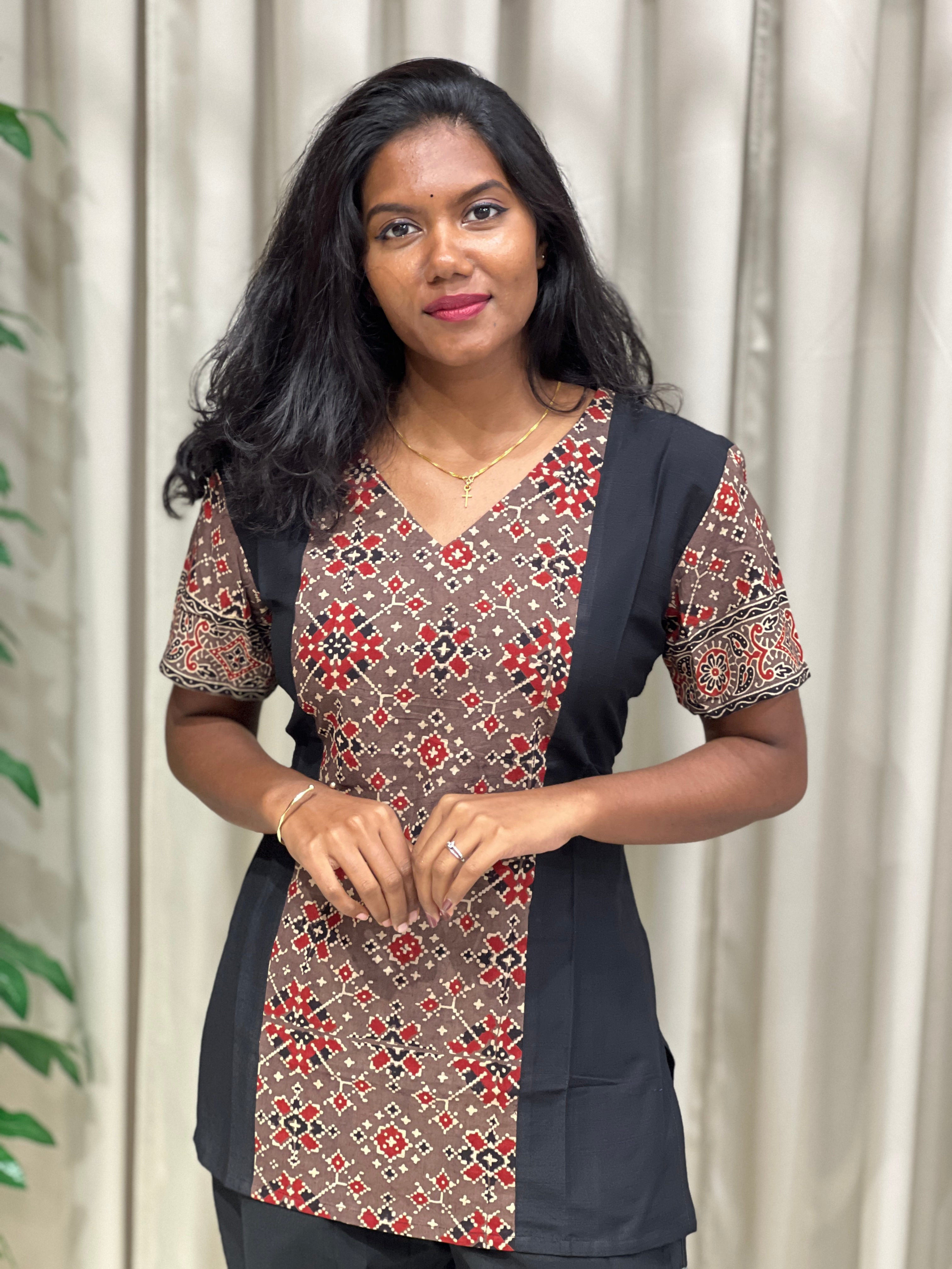 Printed Cotton Short Kurta | DNT1084