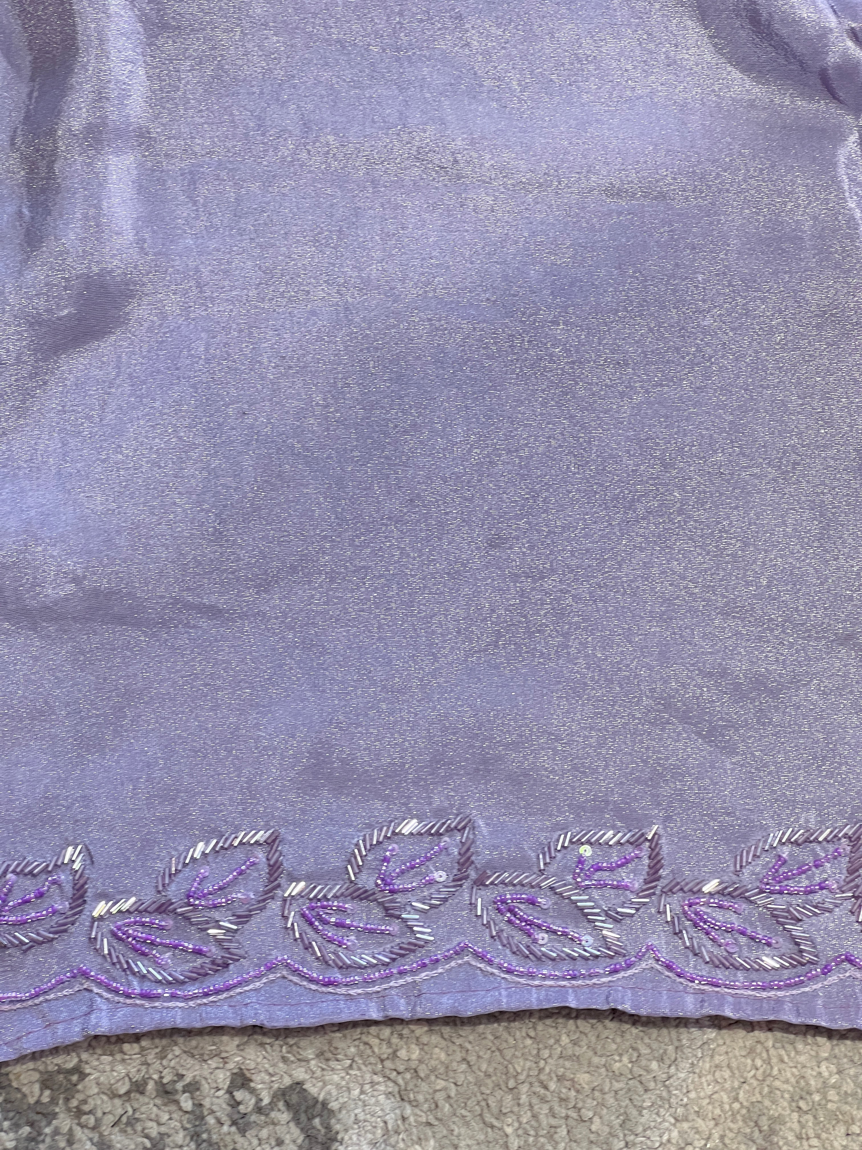 Stone Sticky With Beads Embroidery Detailed Velvet Crepe Saree | SBP976