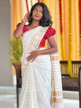 Zari Weaving Check patterned Semi Silk Saree | NHH483