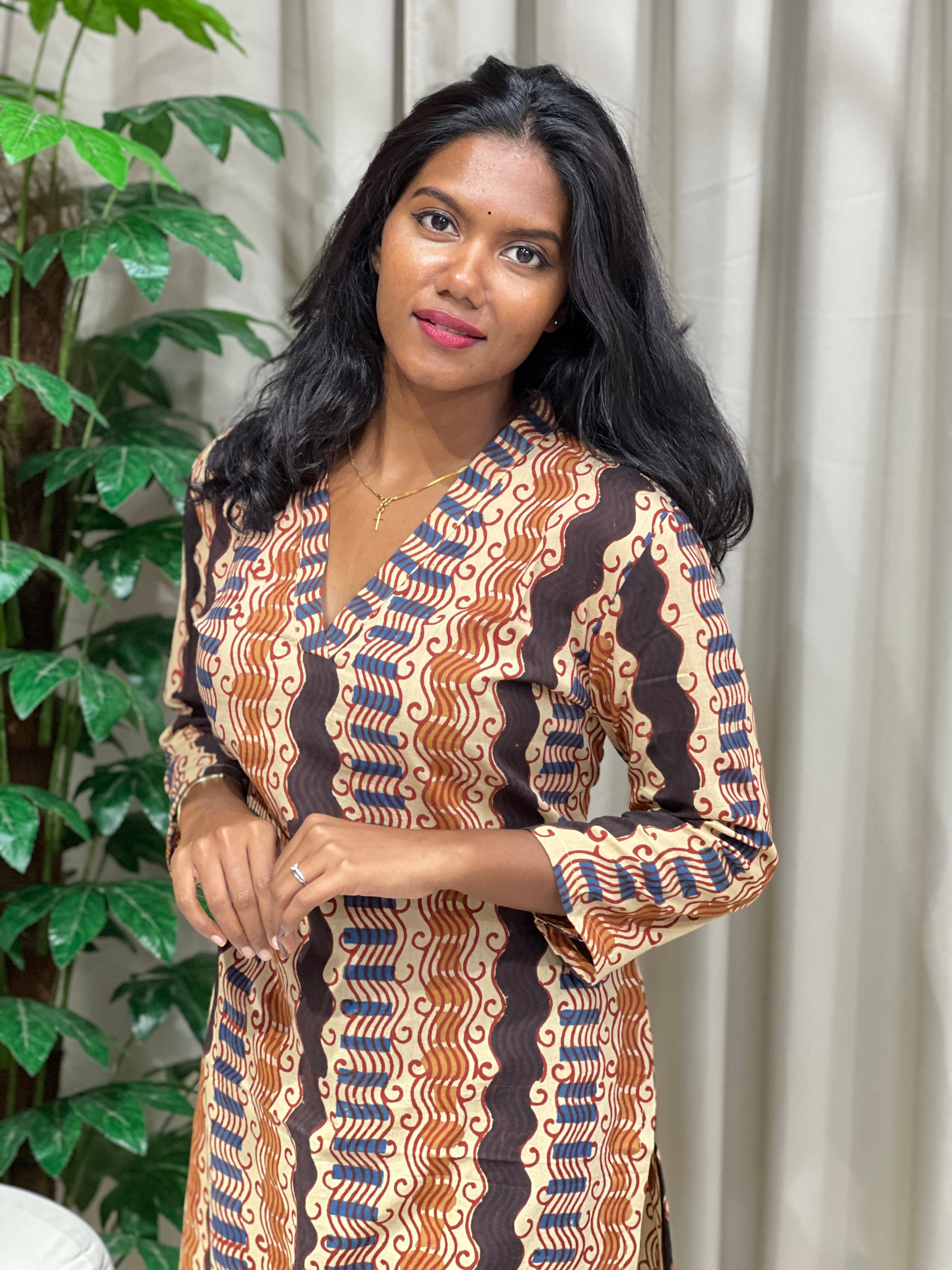 Printed Cotton Kurta  | DNT1053