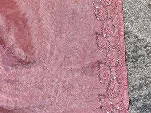 Stone Sticky With Beads Embroidery Detailed Velvet Crepe Saree | SBP974
