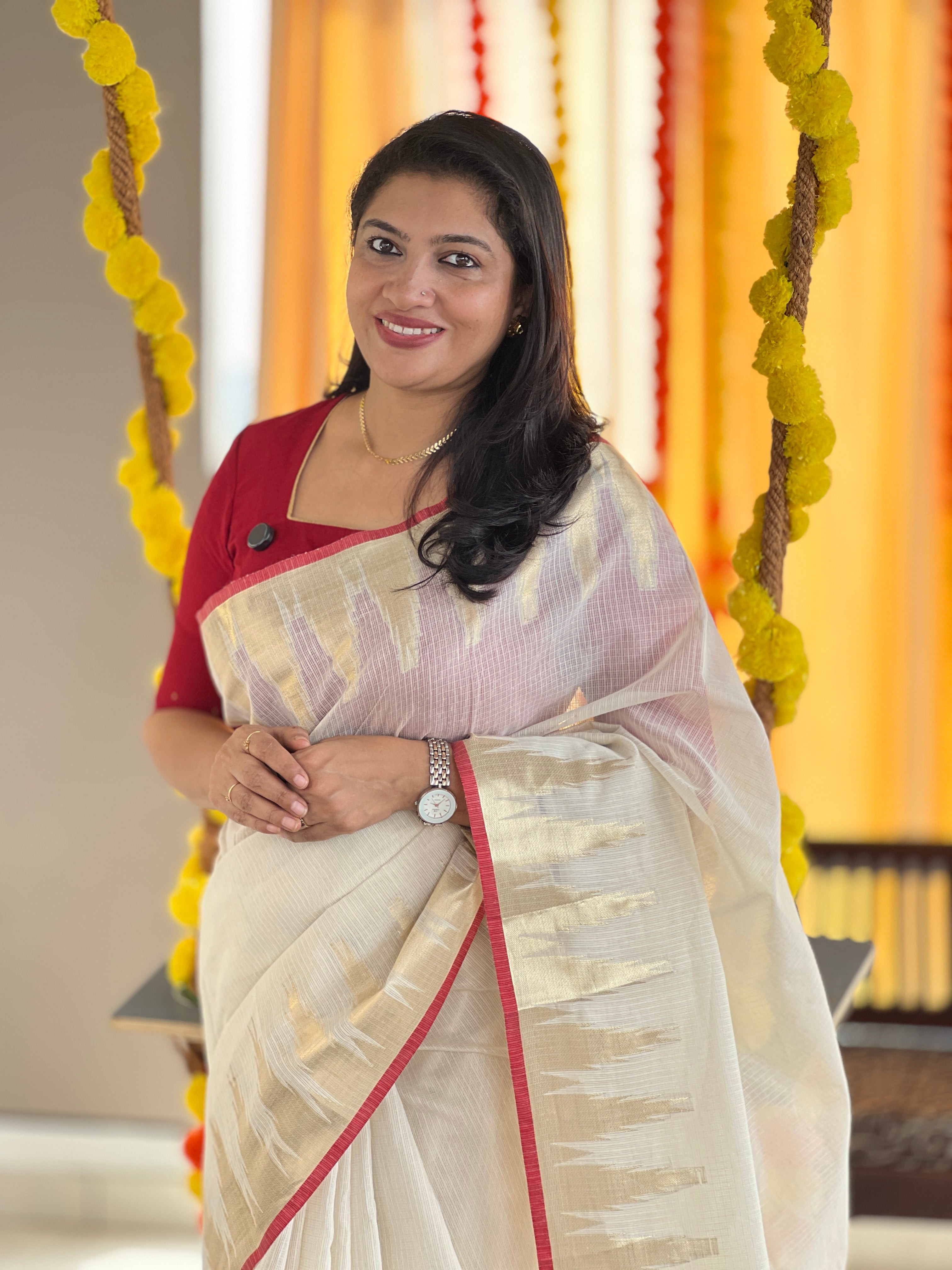Temple Border Detailed Banarasi Kota Saree | MR153