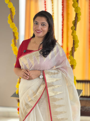 Temple Border Detailed Banarasi Kota Saree | MR153