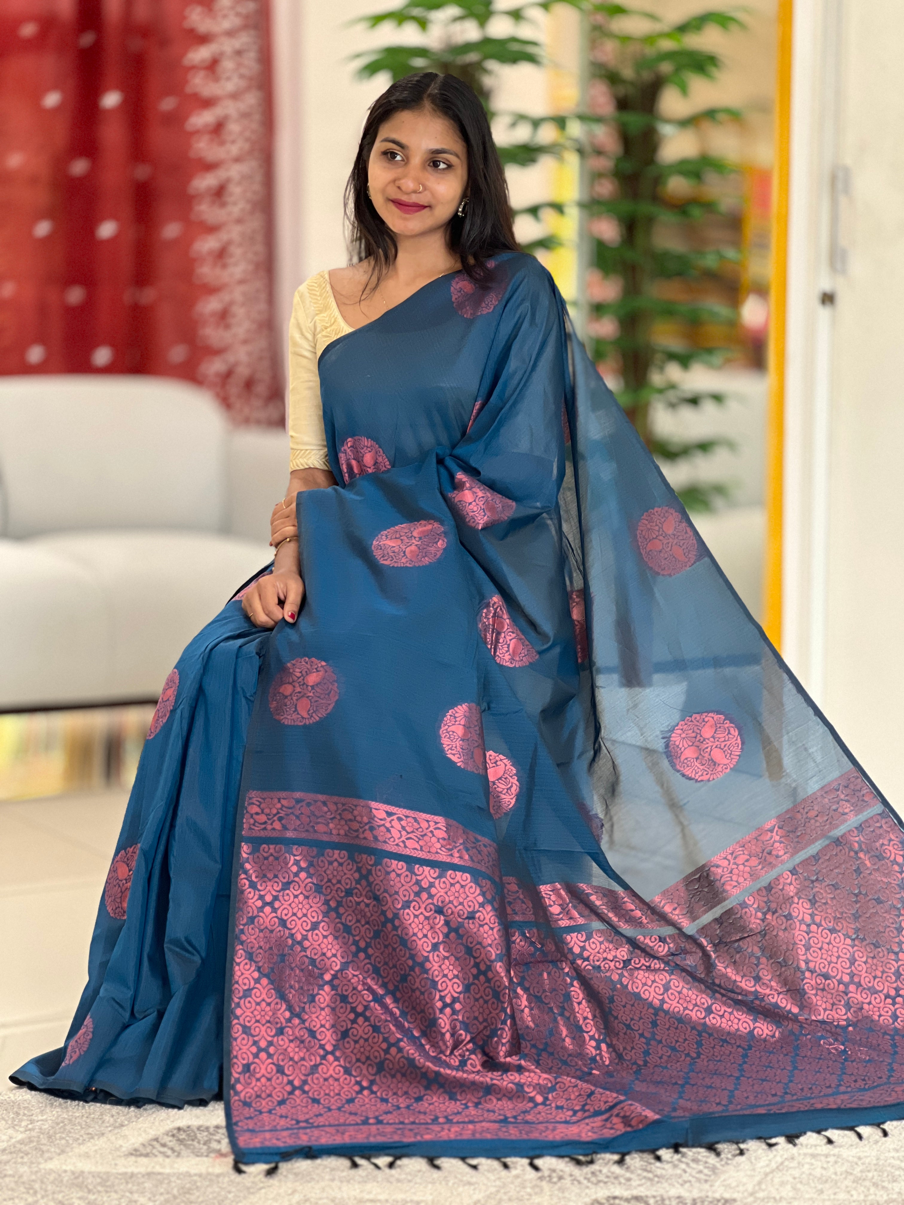 Zari Woven Semi Silk Saree | KRK473