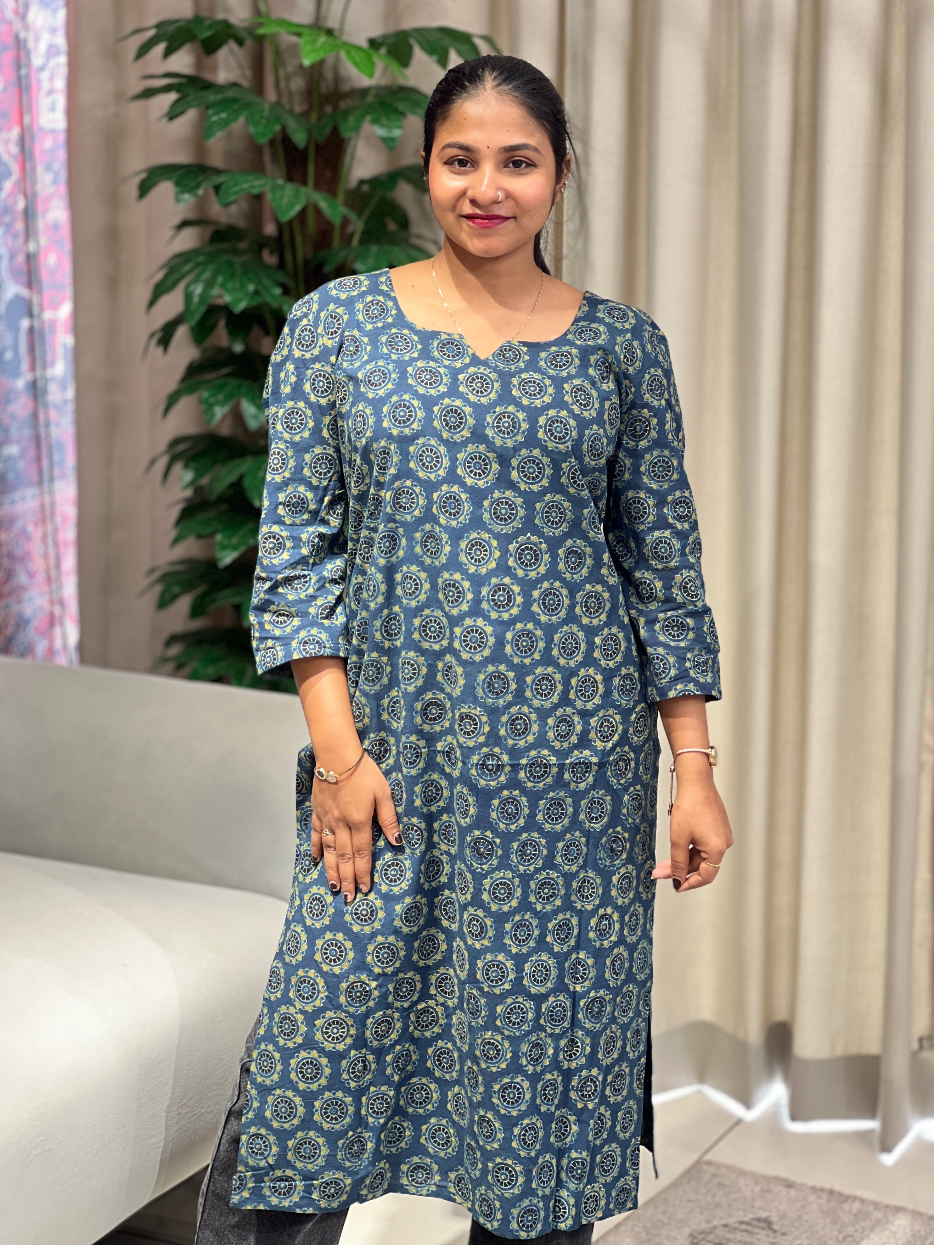 Printed Cotton Kurta | DNT1035