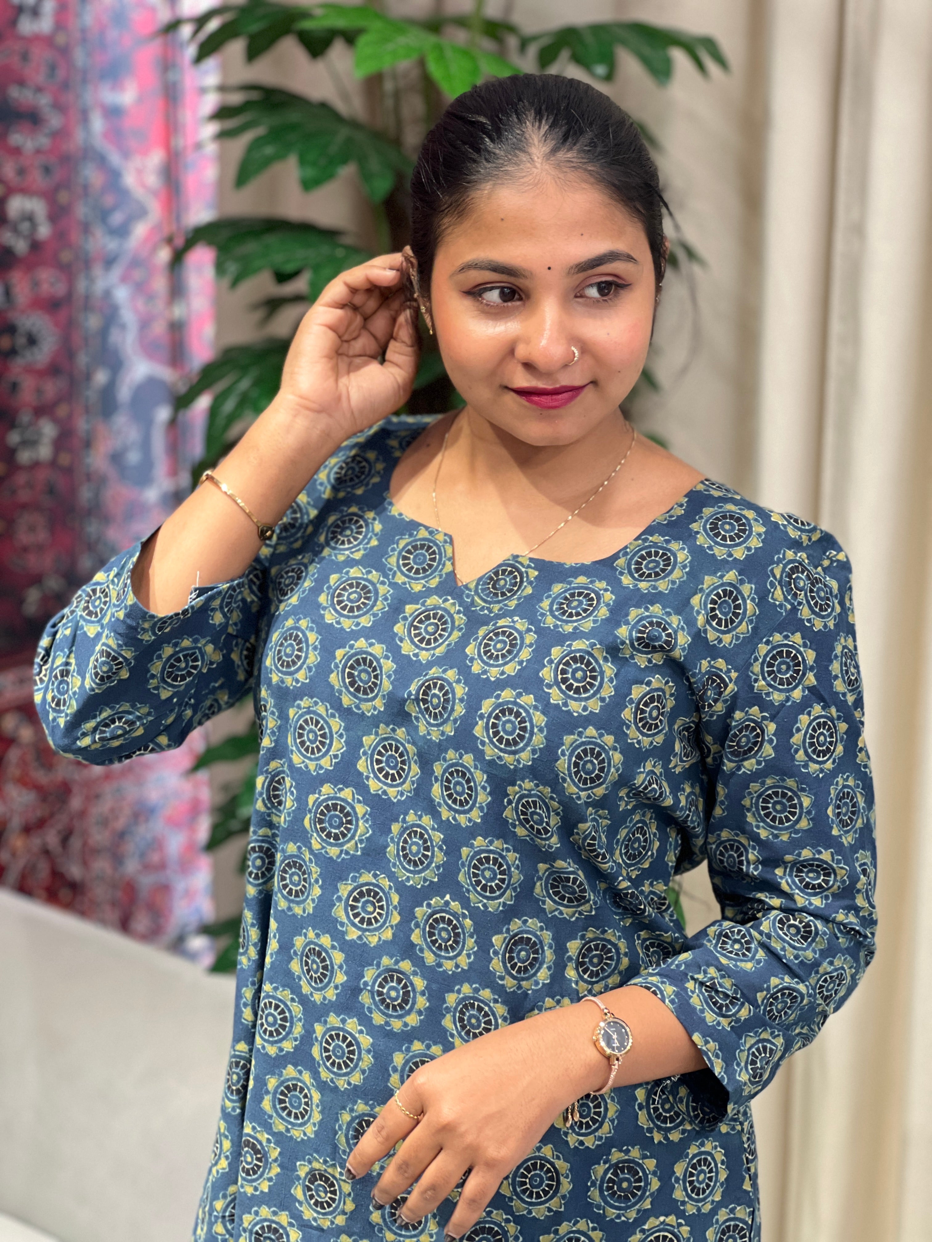 Printed Cotton Kurta | DNT1035