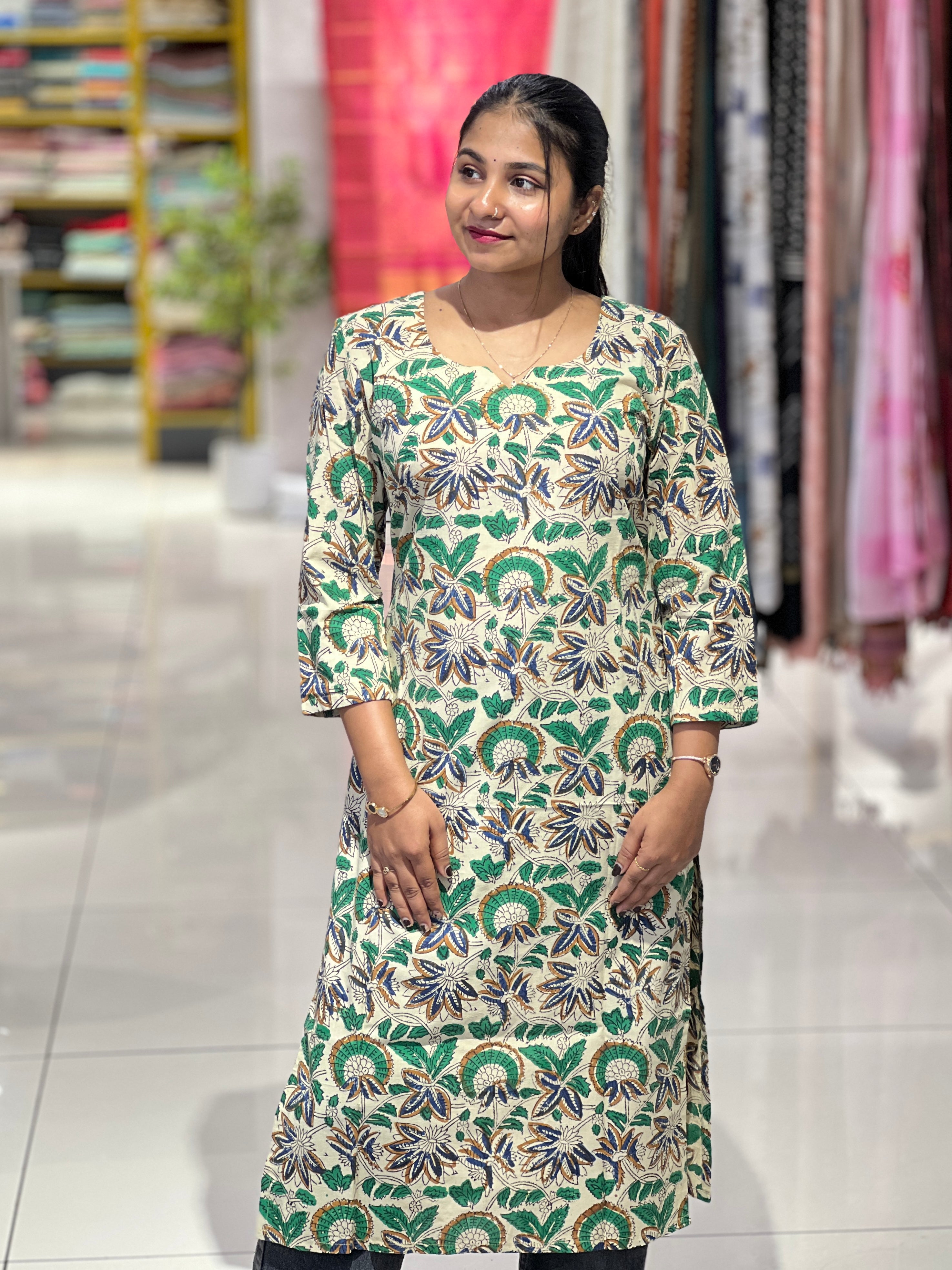 Printed Cotton Kurta | DNT1032