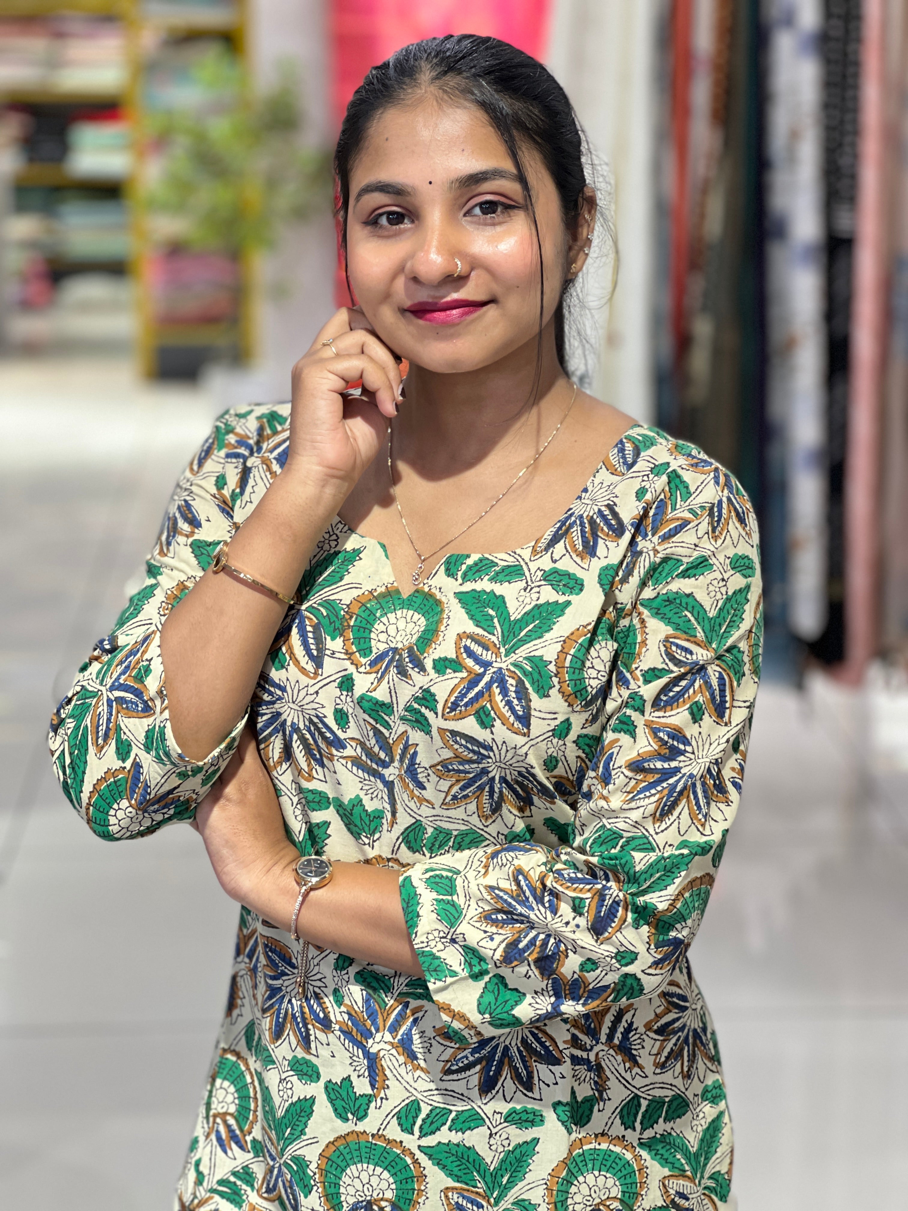 Printed Cotton Kurta | DNT1032