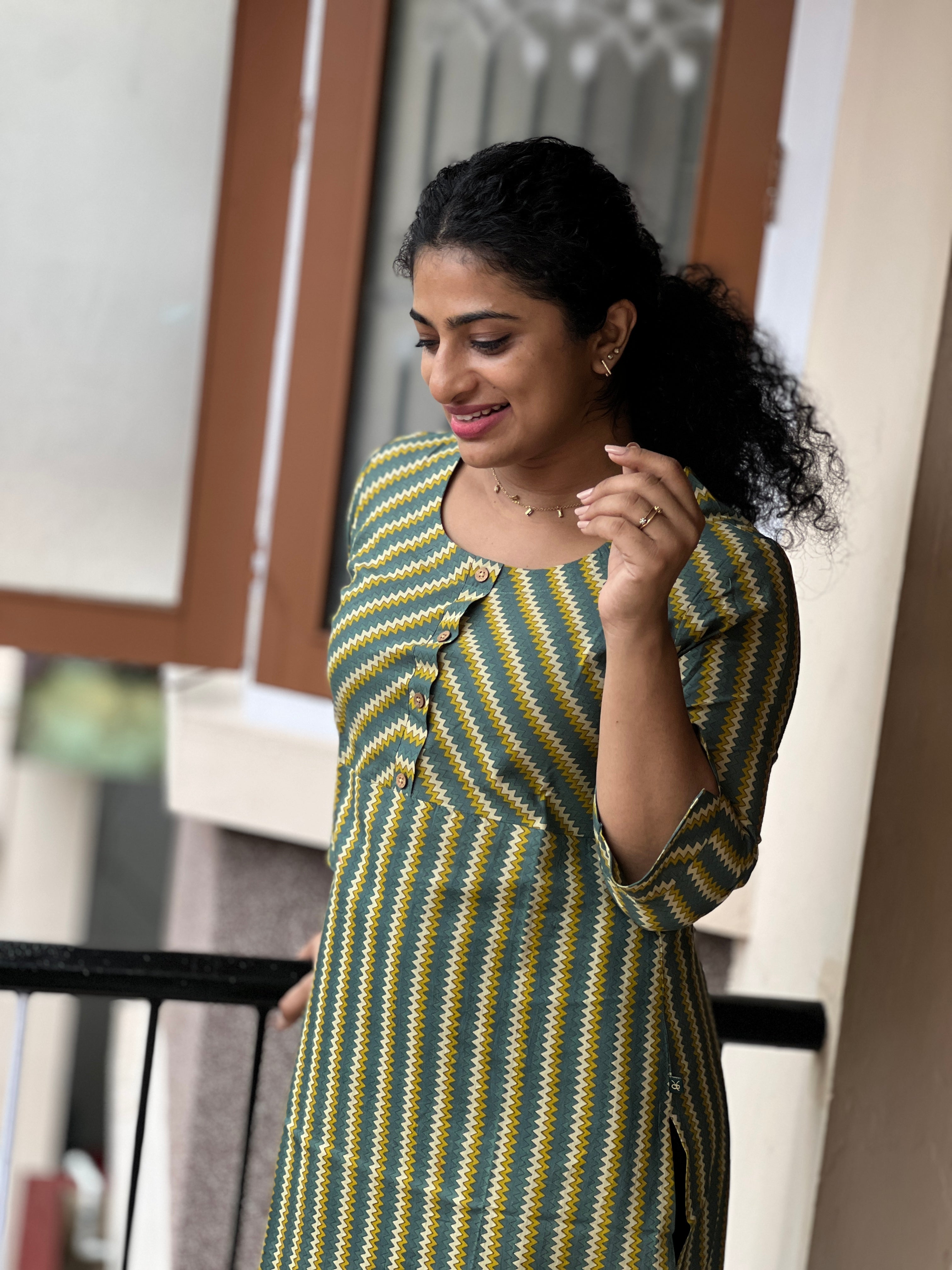 Screen Printed Cotton Blended Kurta | GHB123