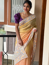 Embroidery Border Crush Tissue Organza Saree | SMC129