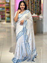 Print With Embroidery Highlighted Tussar Organza Saree | BLD1115
