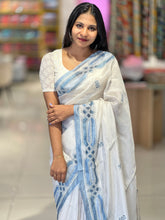 Print With Embroidery Highlighted Tussar Organza Saree | BLD1115