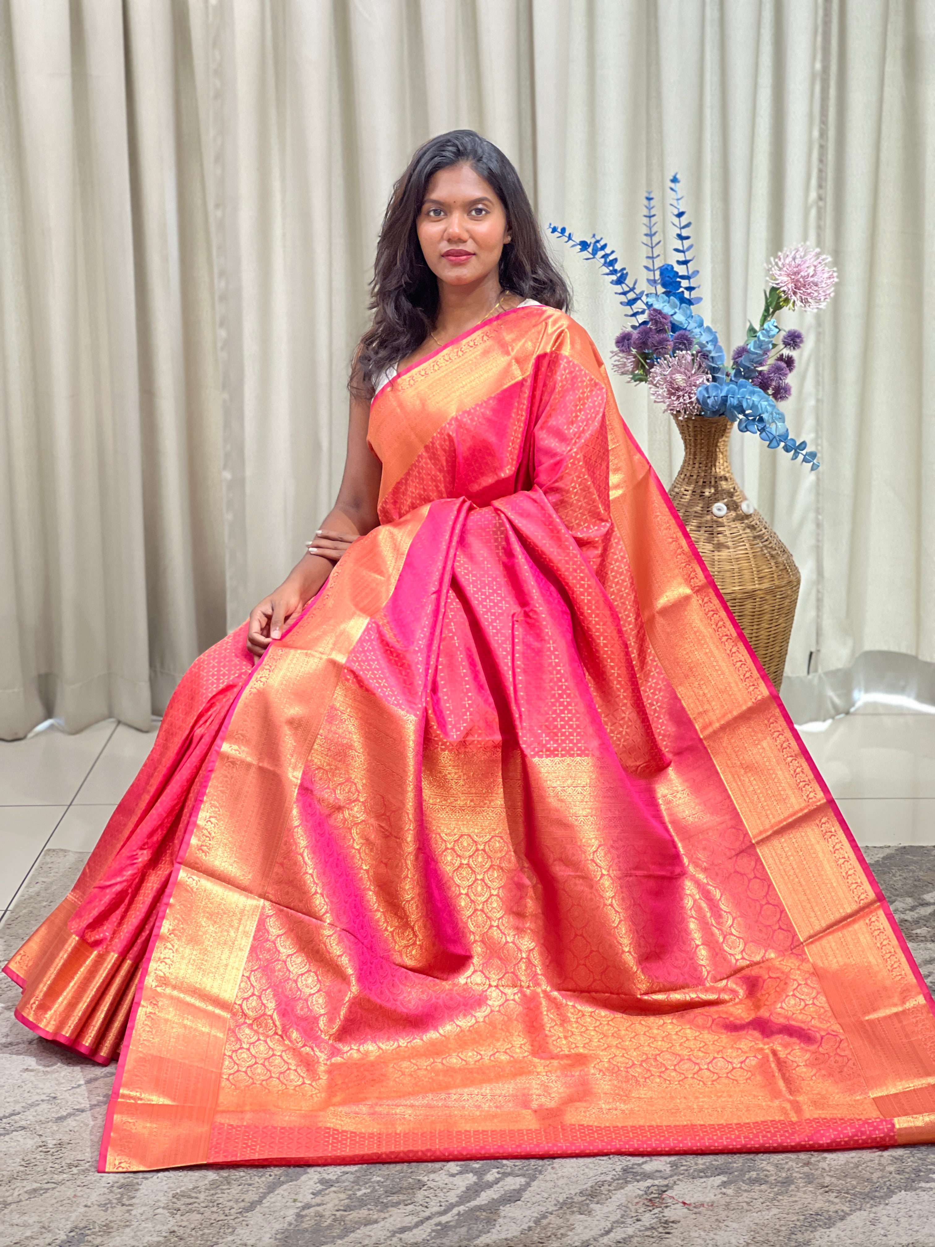 Geometrical Weaving Pattern Semi Silk Saree | RVS213