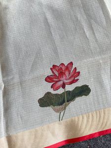 Digital Printed Lotus Patterned Banarasi Kota Saree | MR151
