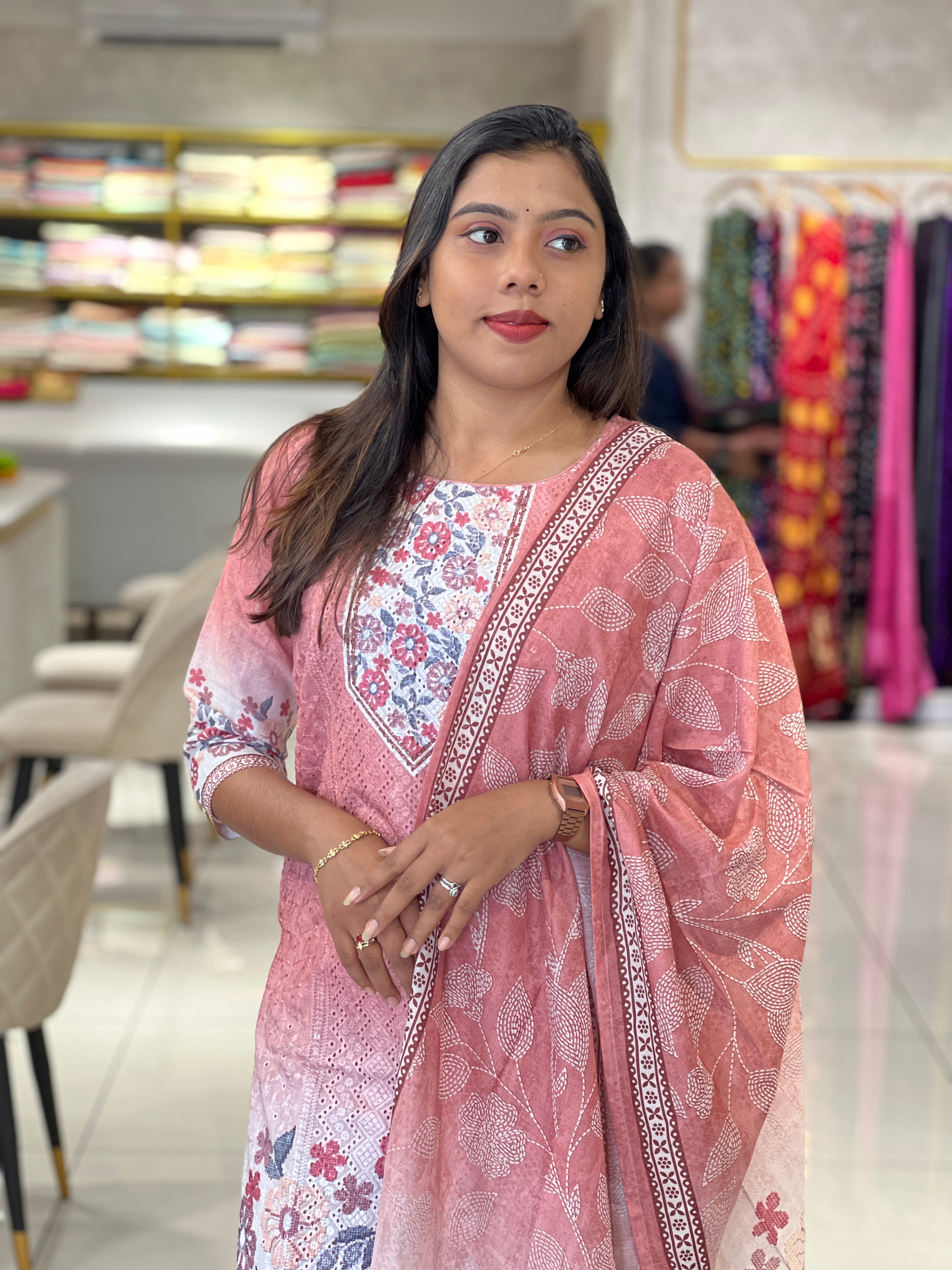 Digital Printed Cotton Kurta Set | FW409