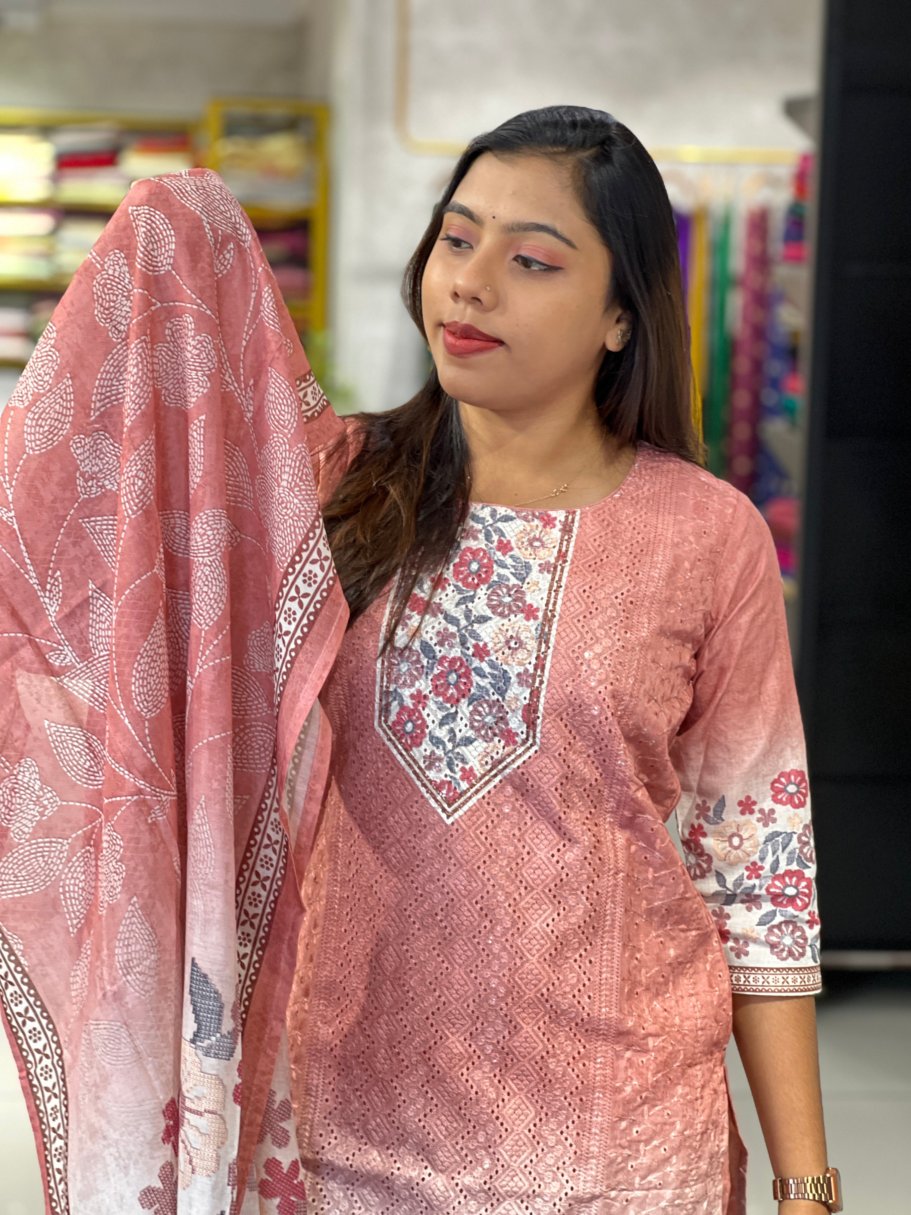 Digital Printed Cotton Kurta Set | FW409