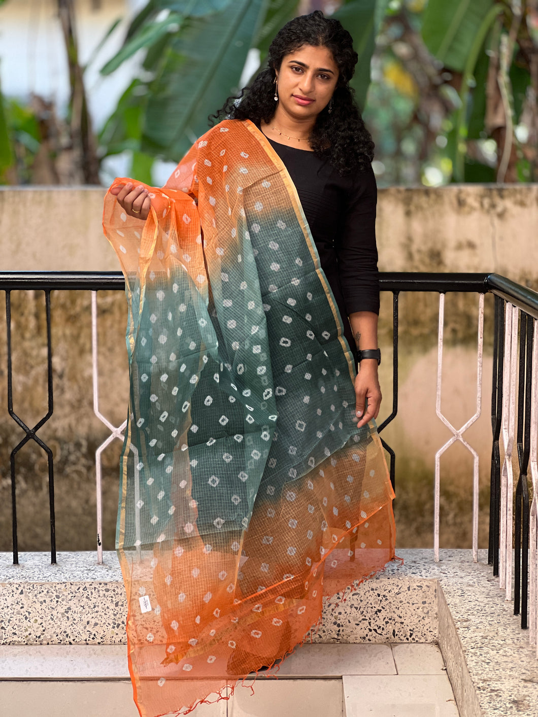 Tie & Dye Check Kota Dupatta | AHD1094