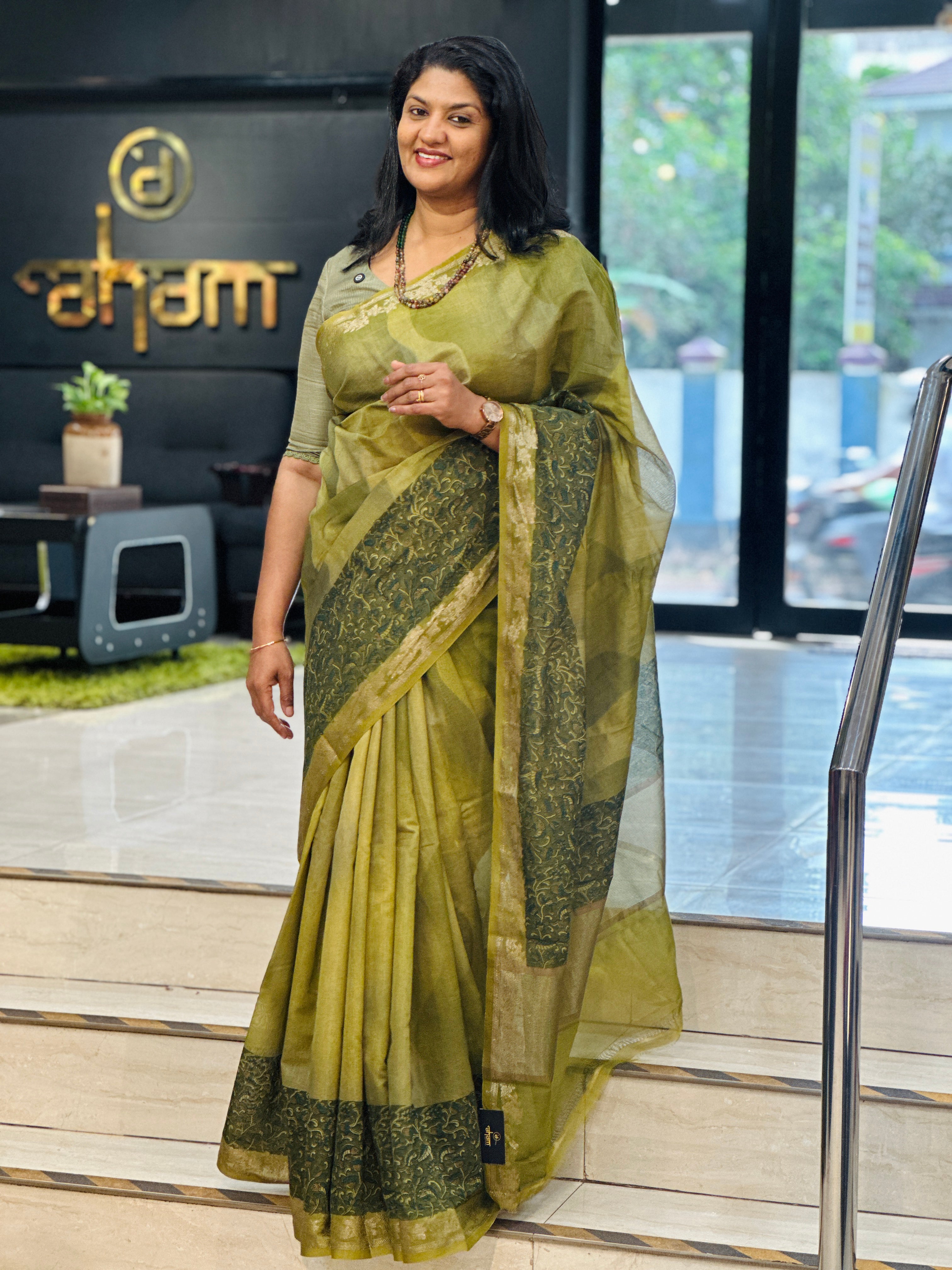 Stone Wash Effect Chanderi Saree | YNG1384