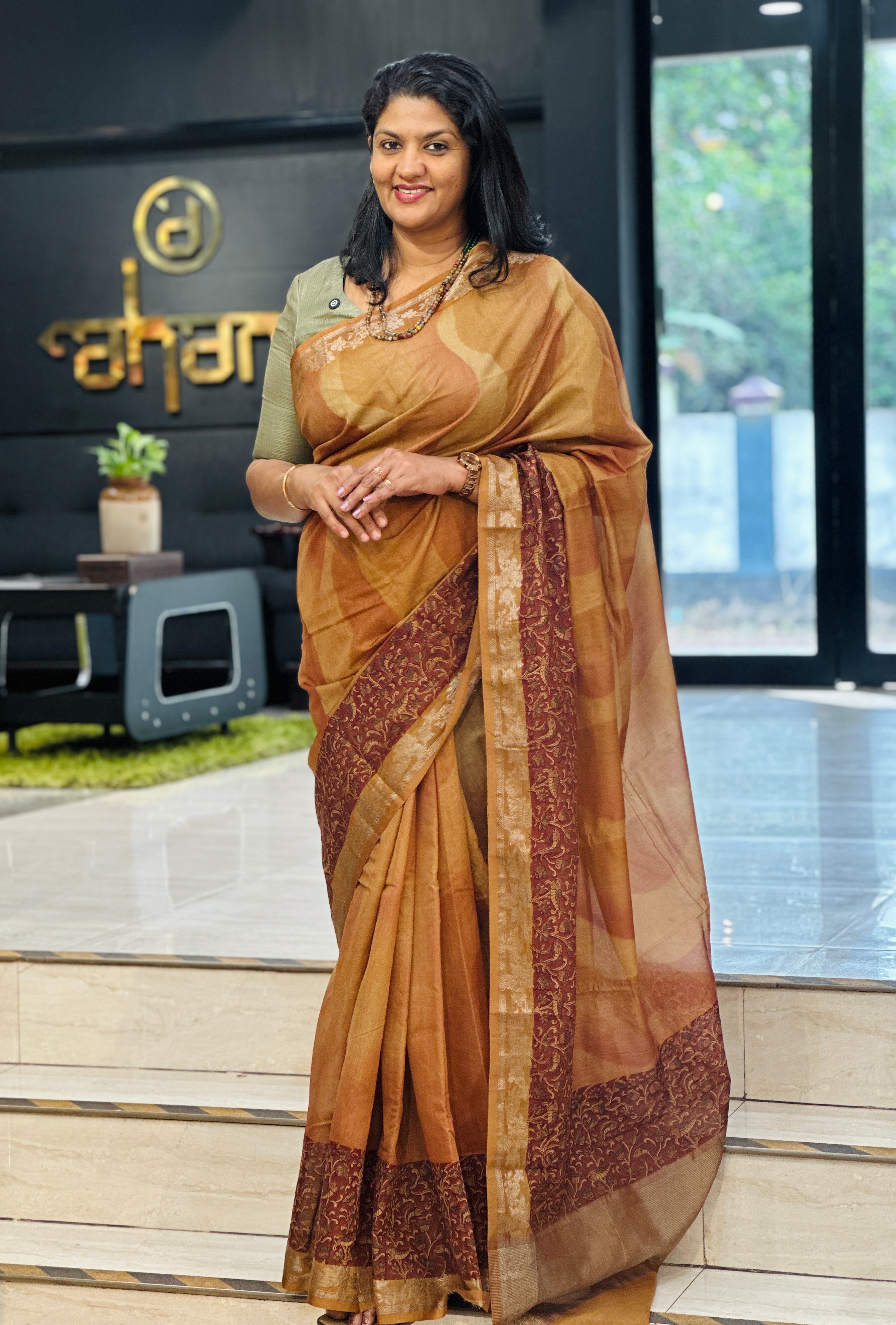 Stone Wash Effect Chanderi Saree | YNG1383