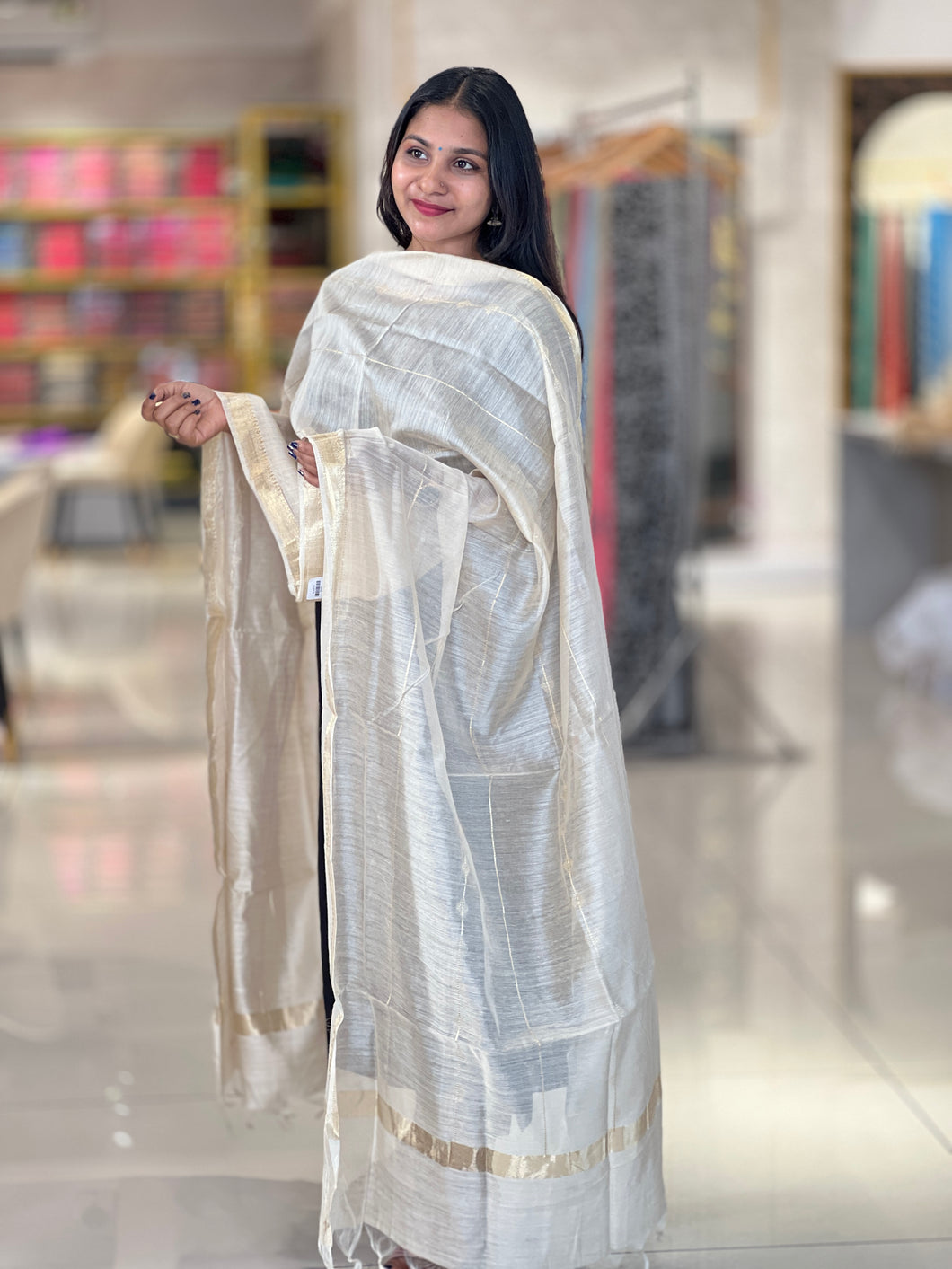 Stripe Patterned Linen Finish Dupatta | FC101