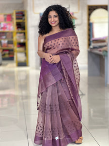 Thread Embroidered Semi Organza Saree | YNG535