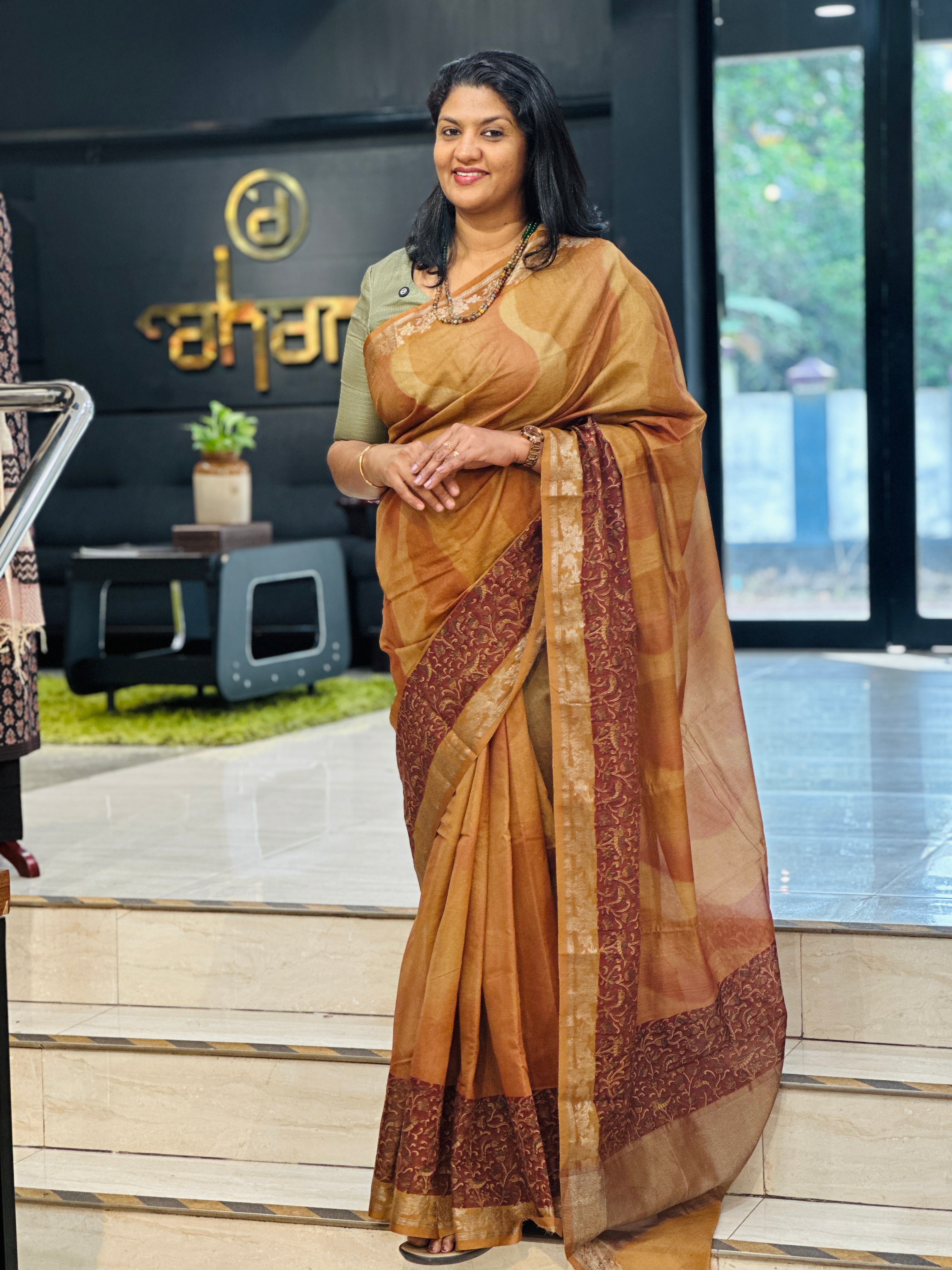 Stone Wash Effect Chanderi Saree | YNG1383