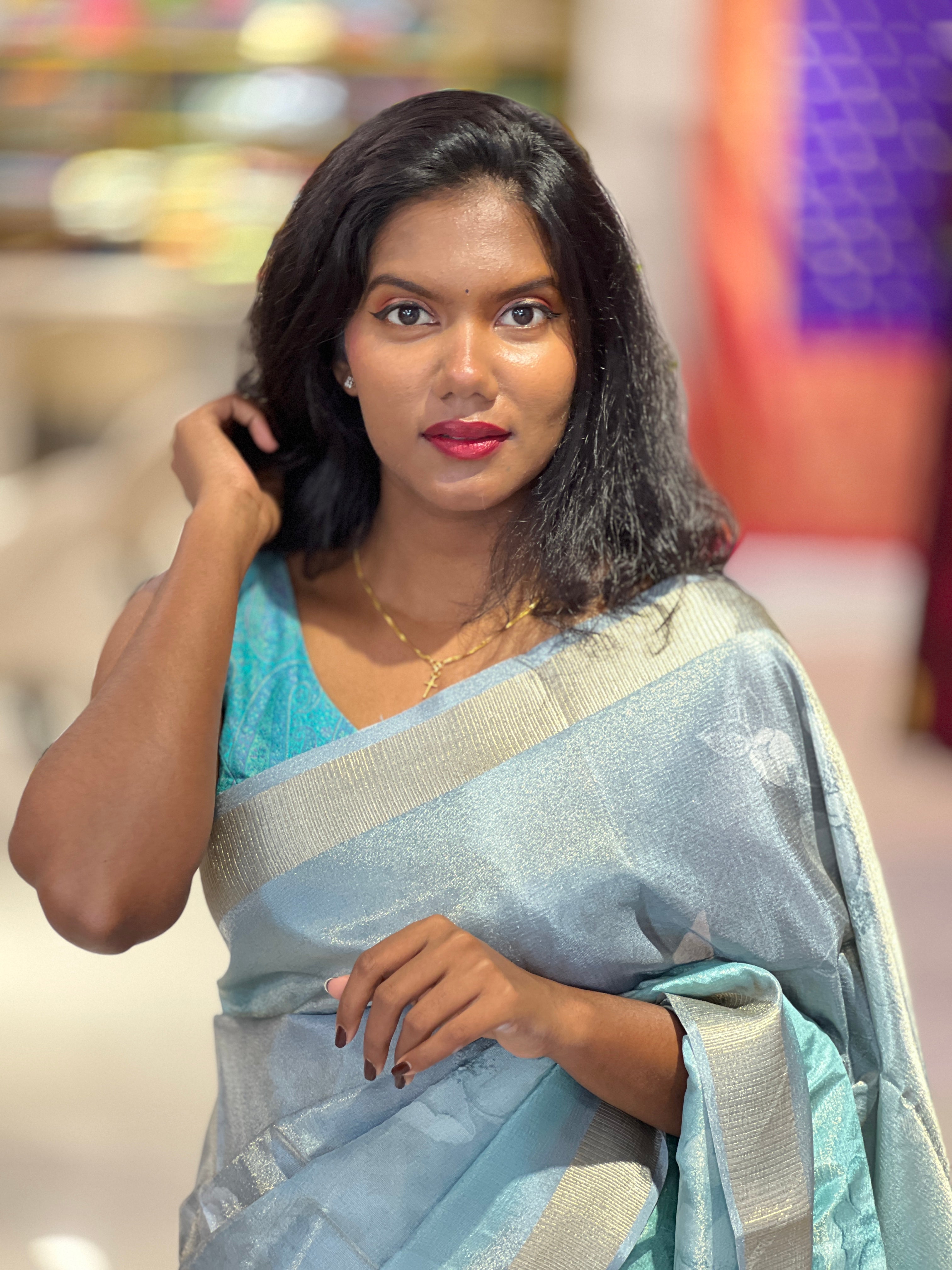 Tissue Woven Semi Silk Saree | SSN270