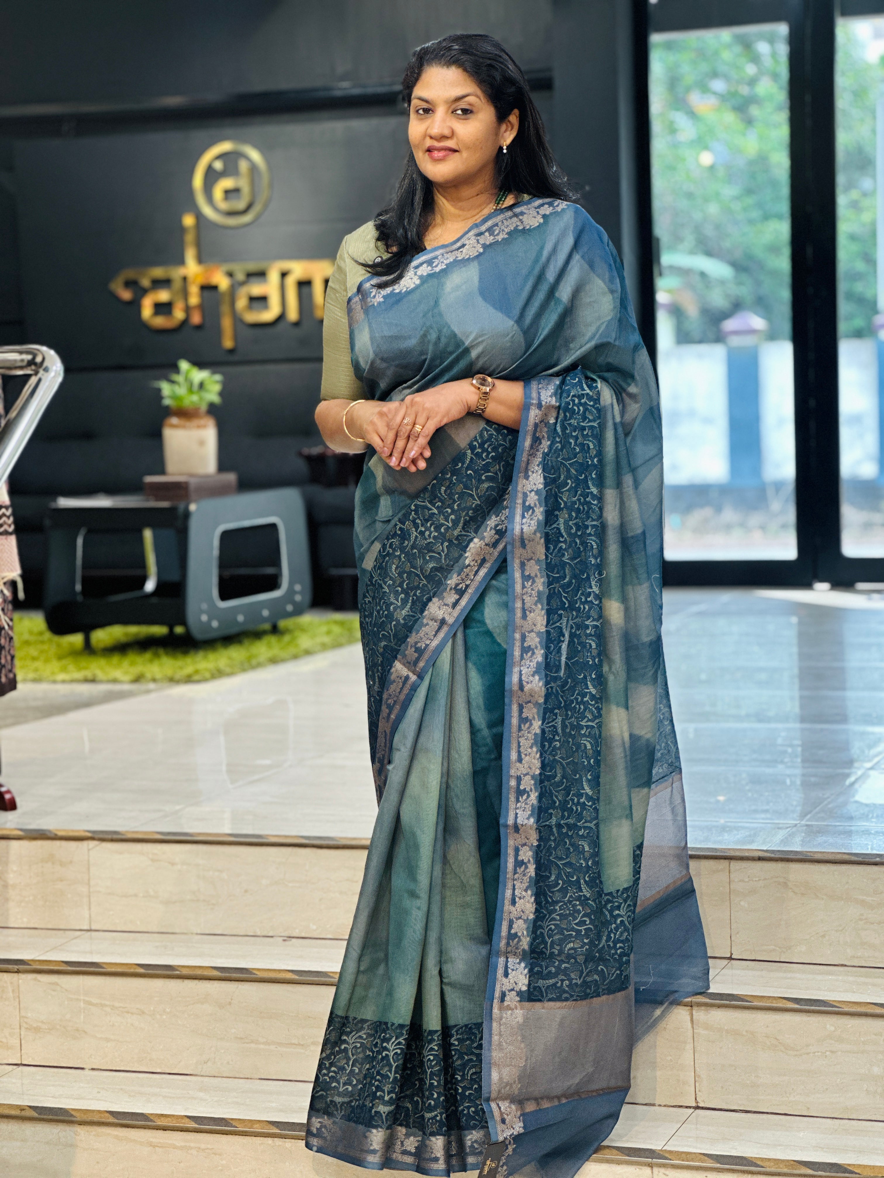Stone Wash Effect Chanderi Saree | YNG1385