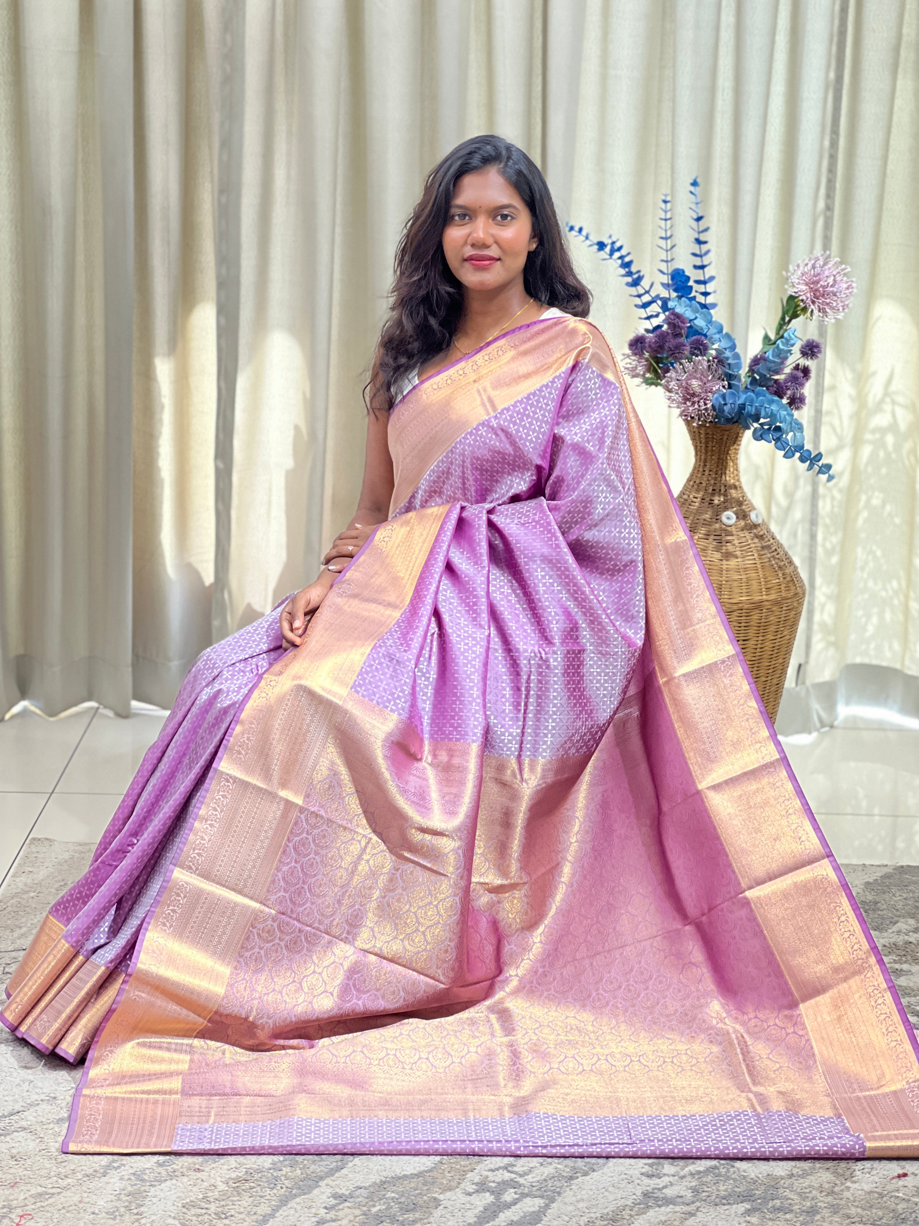 Geometrical Weaving Pattern Semi Silk Saree | RVS221