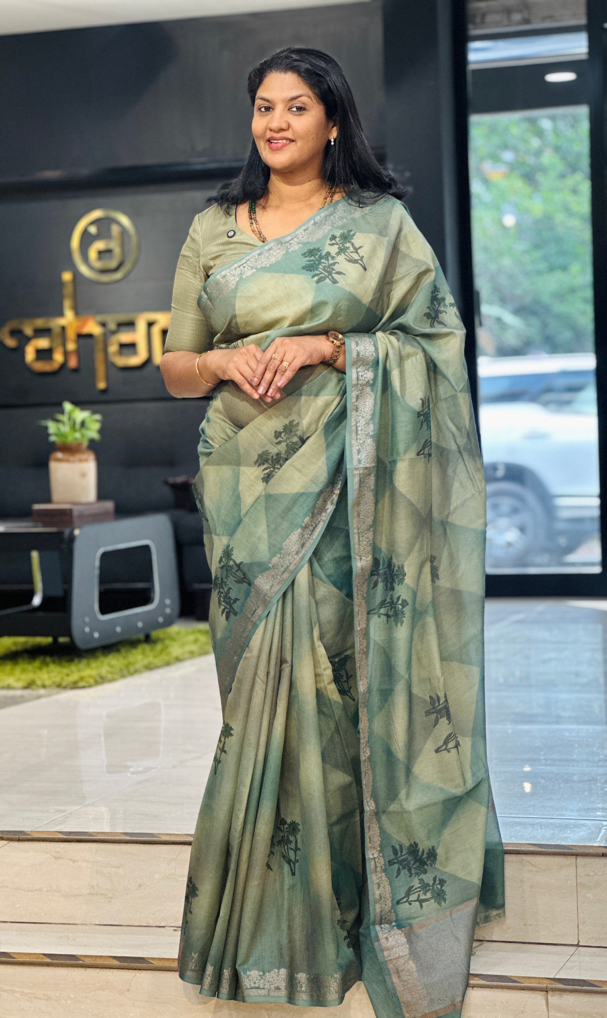 Stone Wash Effect Chanderi Saree | YNG1386