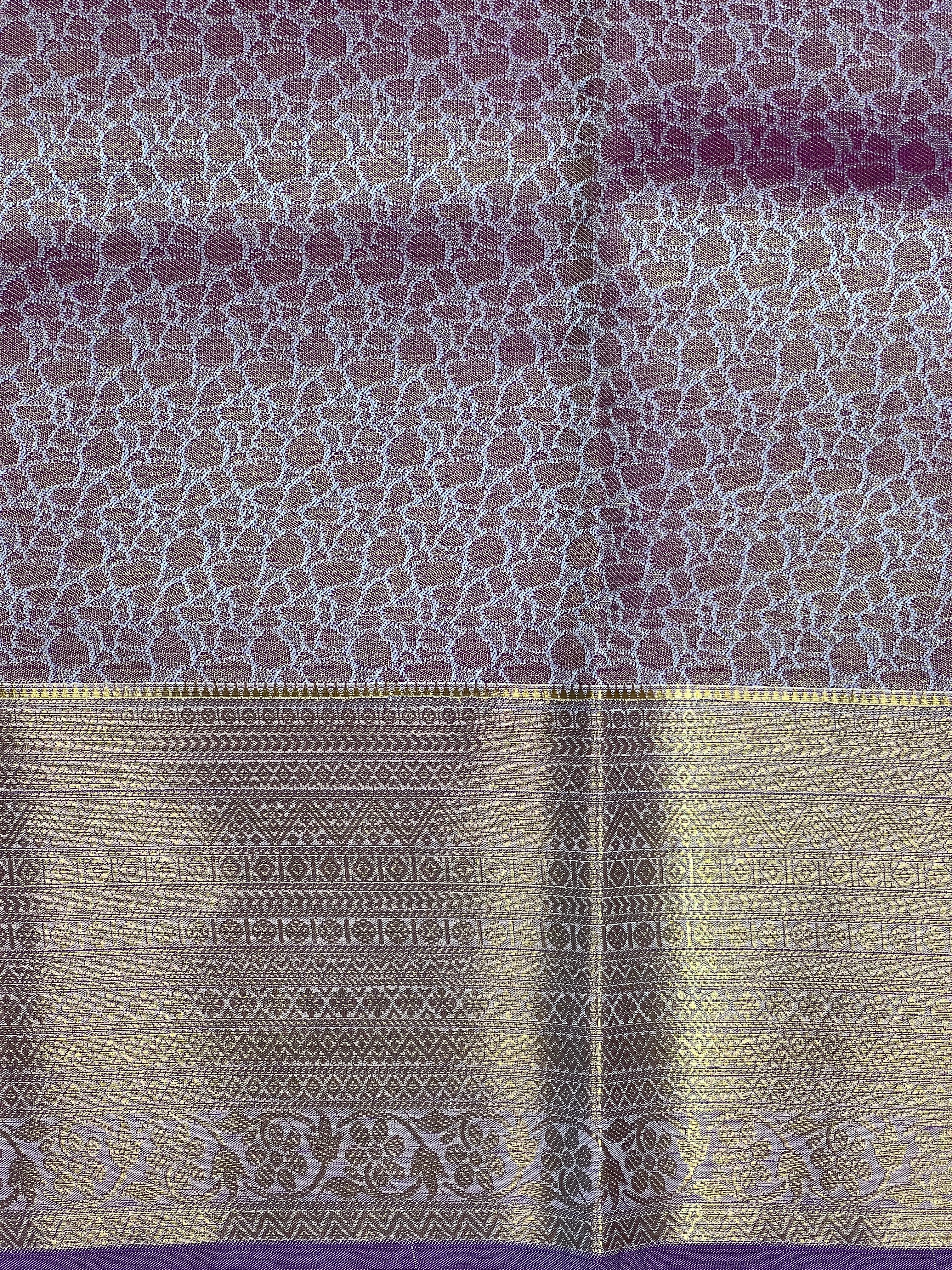 Geometrical Weaving Pattern Semi Silk Saree | RVS221