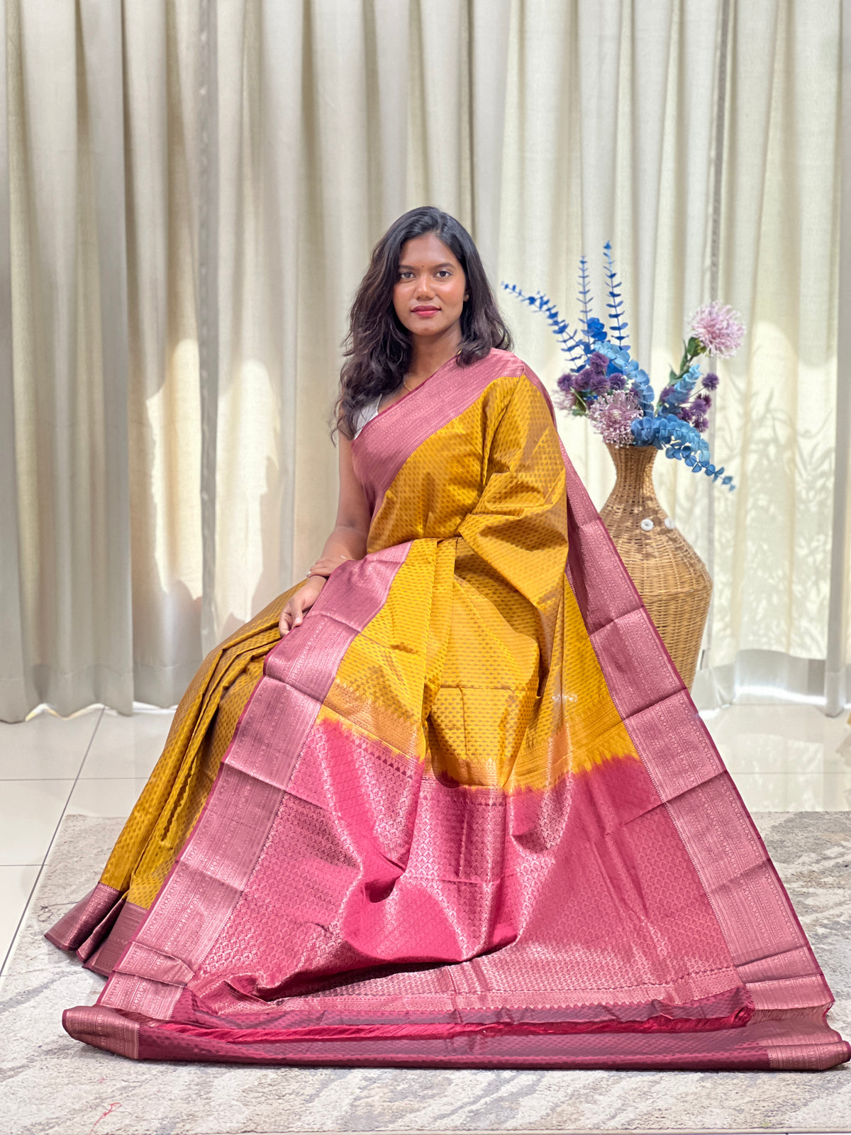 Embossed Woven Pattern Semi Soft Silk Saree | SEN109