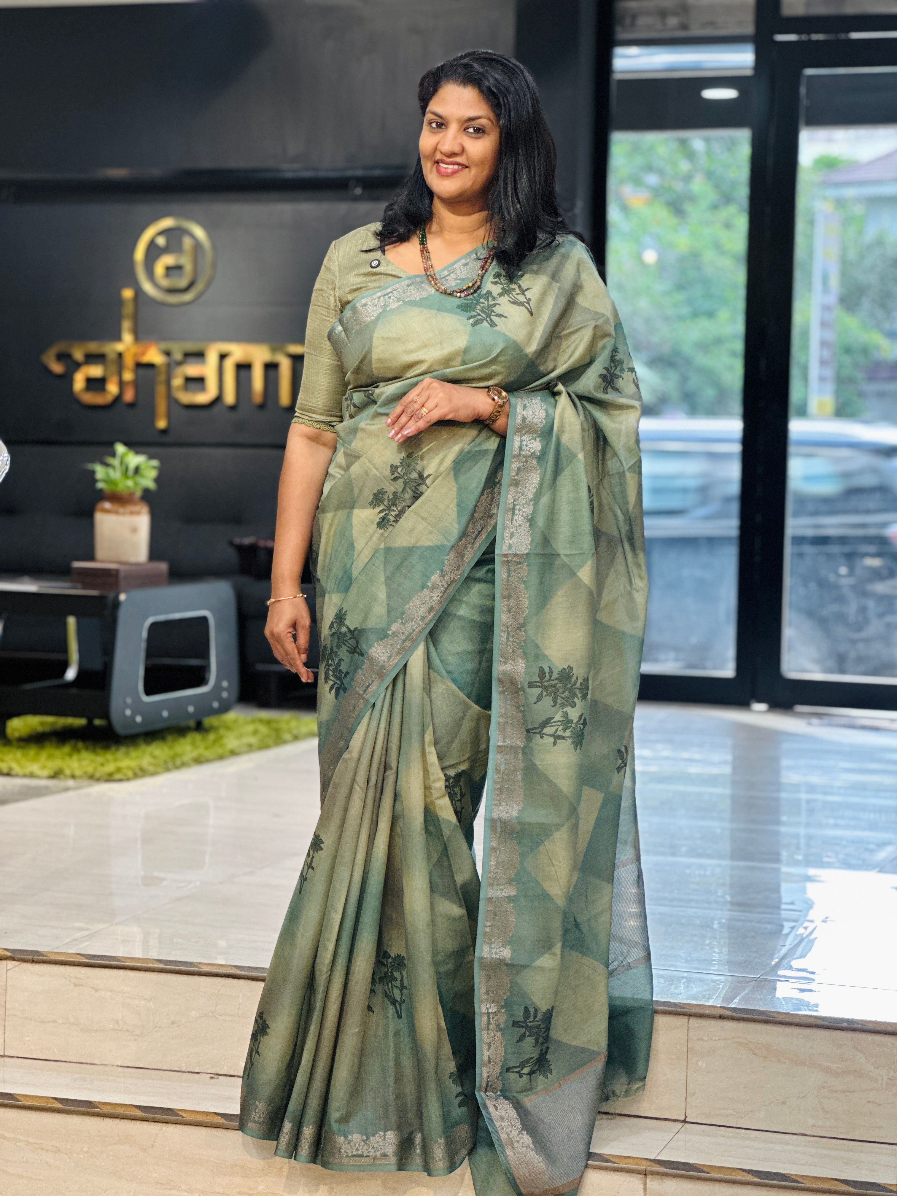 Stone Wash Effect Chanderi Saree | YNG1386