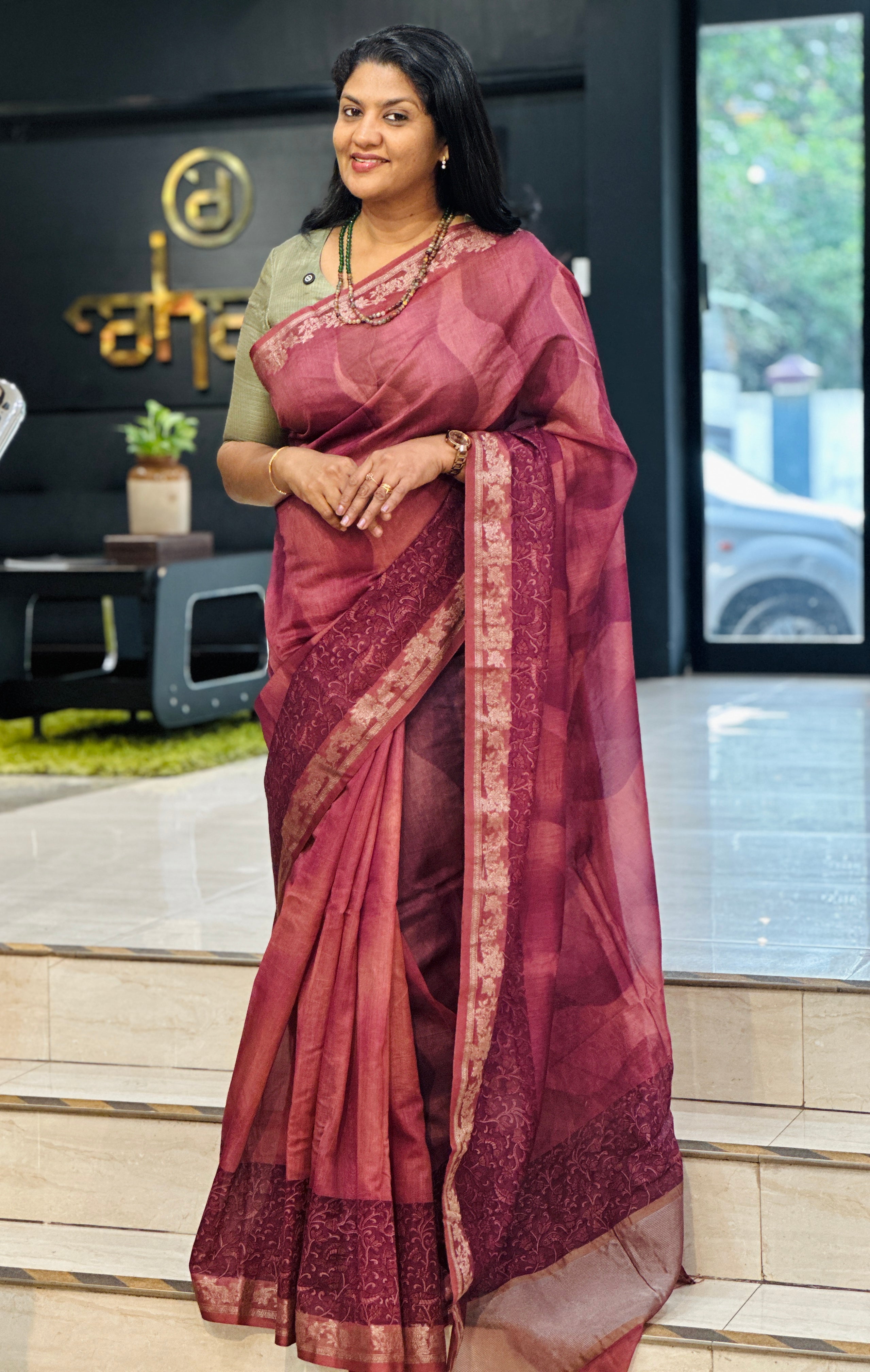 Stone Wash Effect Chanderi Saree | YNG1382