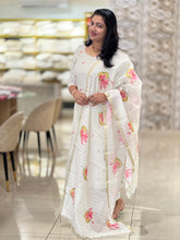 Floral Digital Print Detailed Chanderi Salwar Set (Unstitched) | MR146