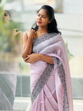 Machine Embroidery Border Detailed Viscose Organza Saree | BLD1070